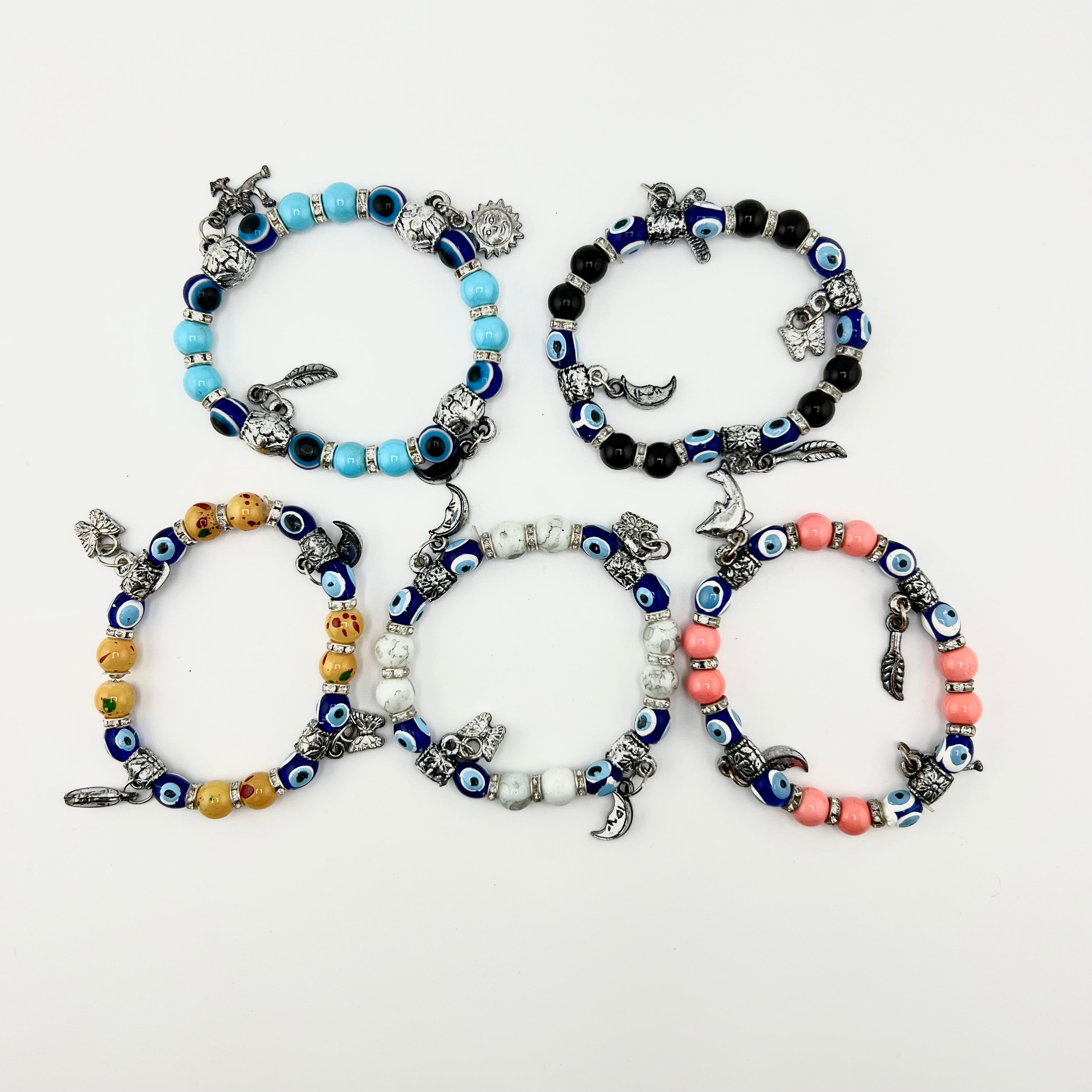 Clearance Plastic Evil Eye Bracelets, 50 Pieces in a Pack