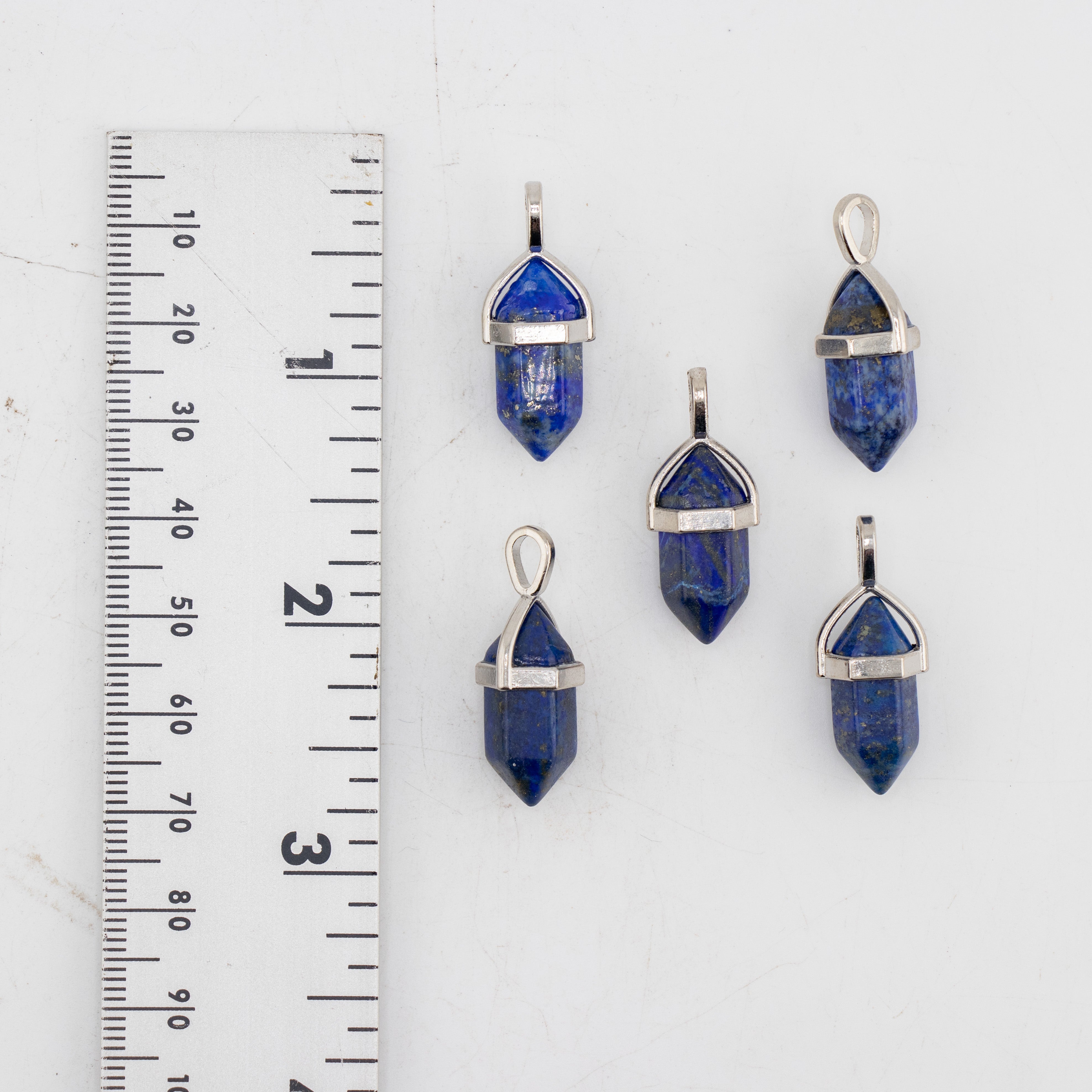 Mini Lapis Lazuli Point Pendant, 5 Pieces in a Pack