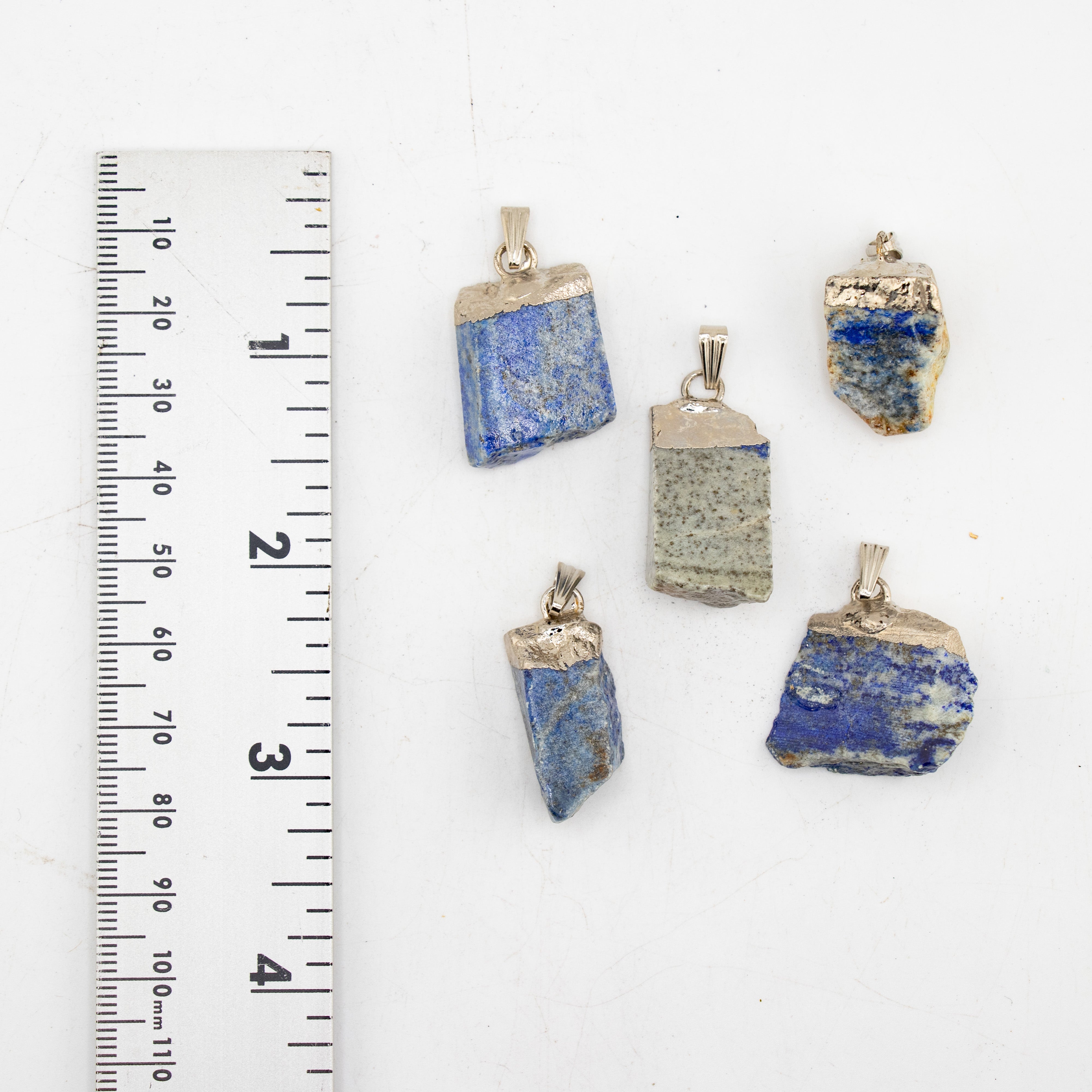 Lapis Lazuli Raw Pendants, 5 Pieces in a Pack, #009
