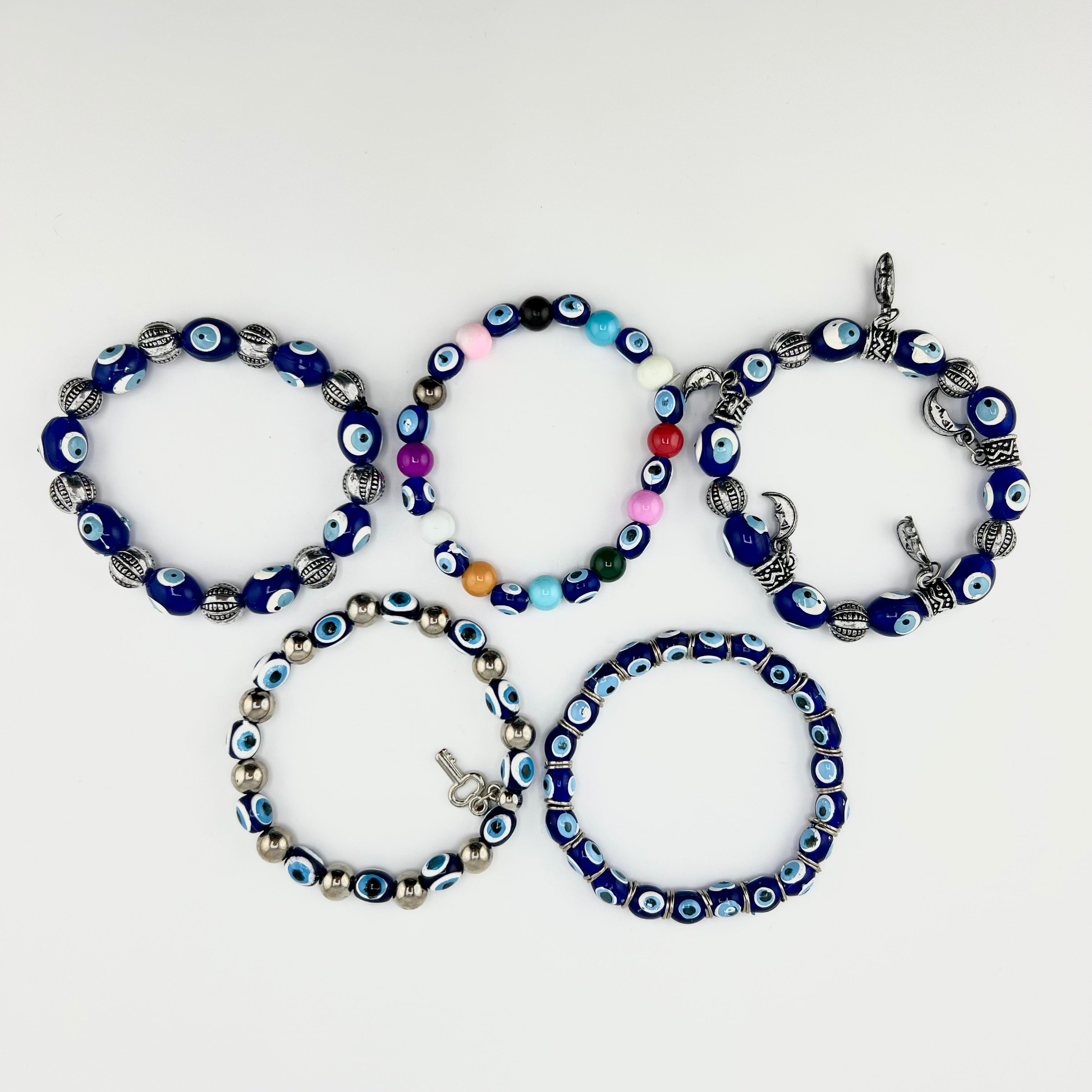 Clearance Plastic Evil Eye Bracelets, 50 Pieces in a Pack