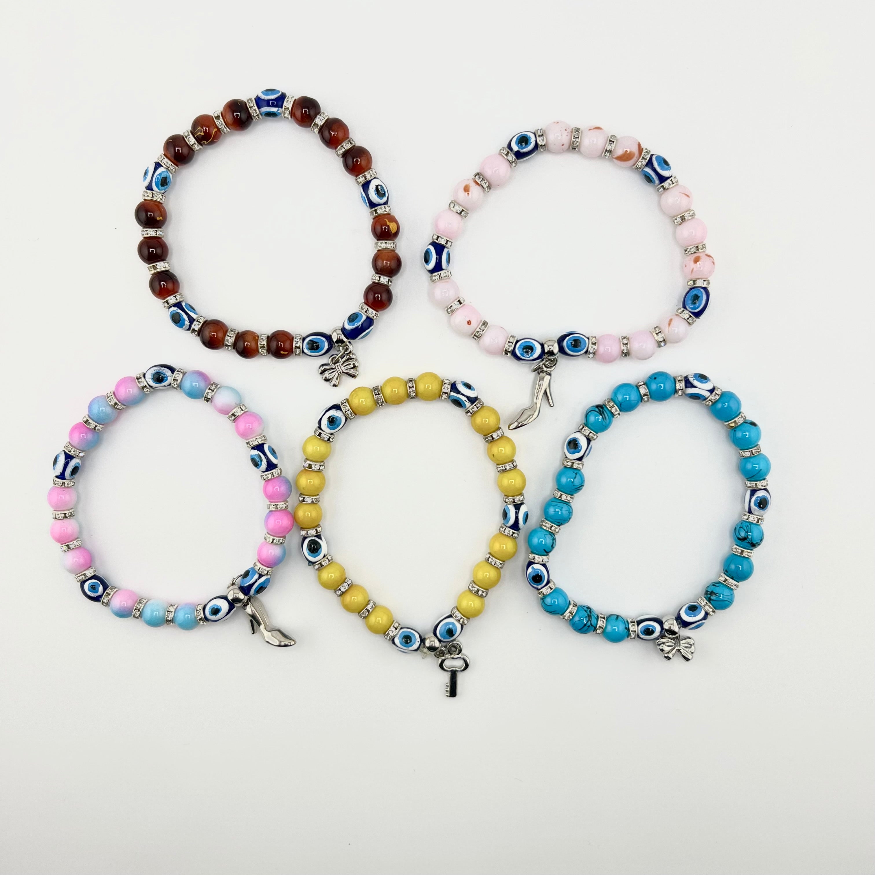 Clearance Plastic Evil Eye Bracelets, 50 Pieces in a Pack