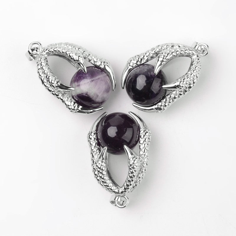 Amethyst Dragon Claw Pendant, 5 Pieces in a Pack