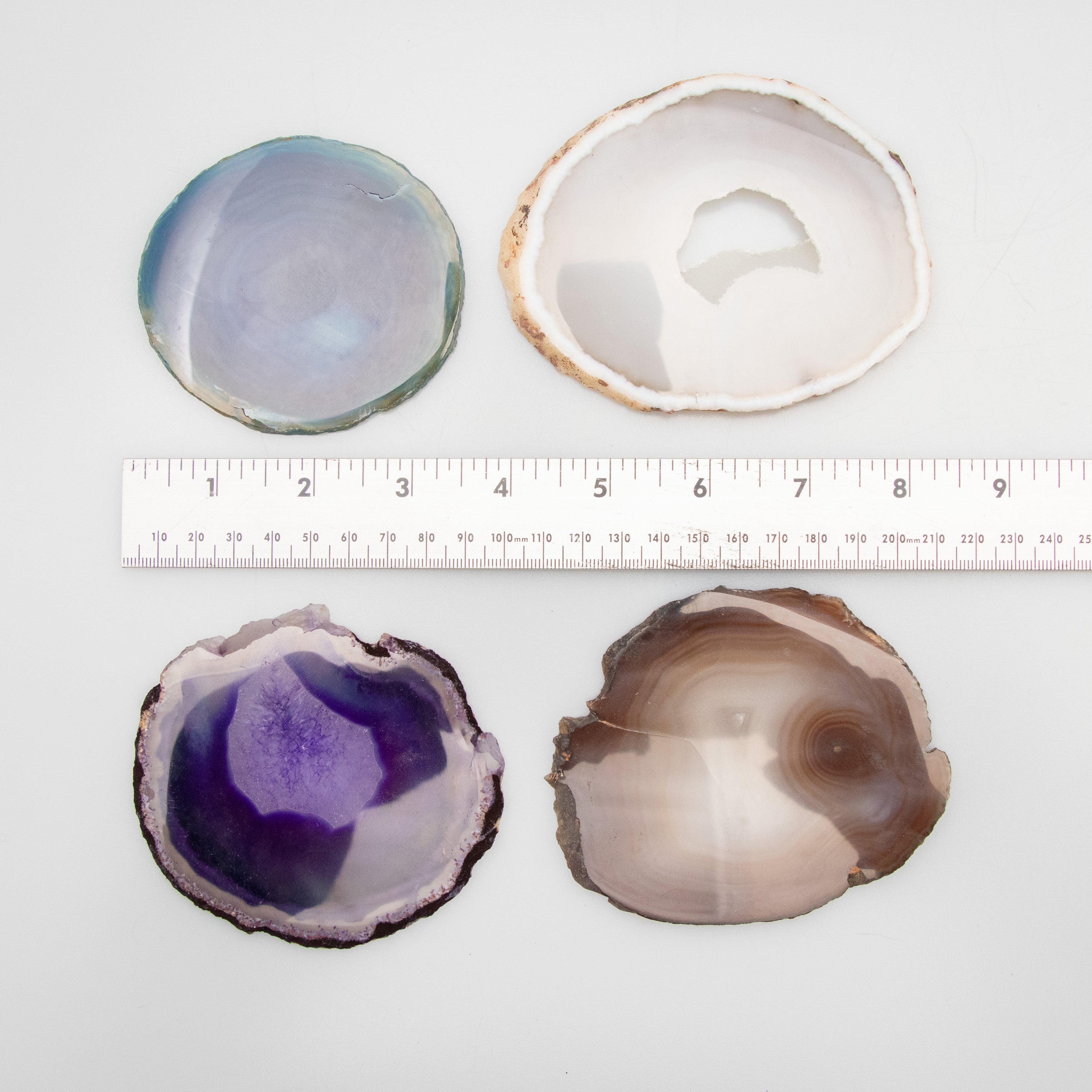 Natural Agate Slice Medium, Assorted Color Mix, 10 Pieces in a Pack