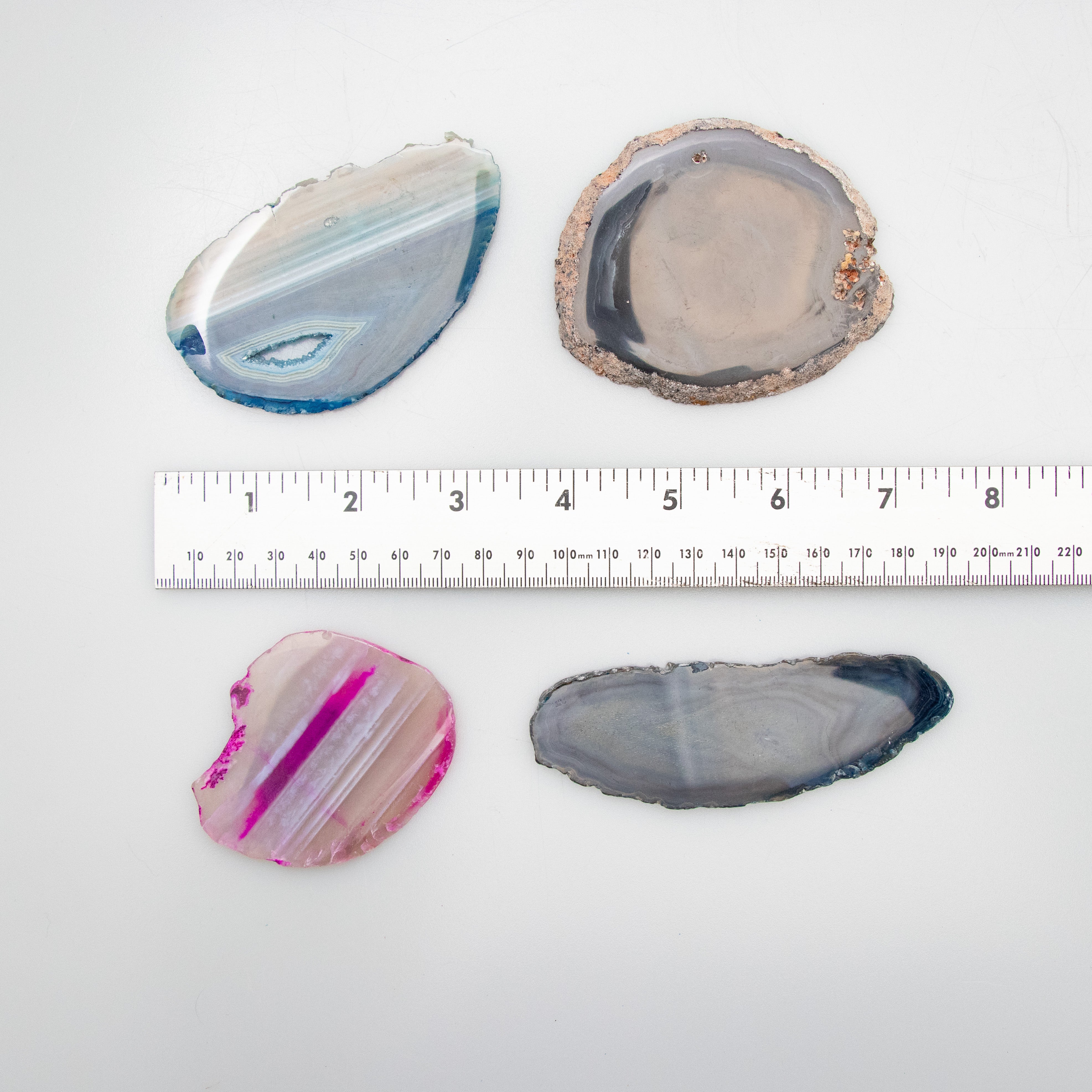Natural Agate Slice Small, Assorted Color Mix, 20 Pieces in a Pack