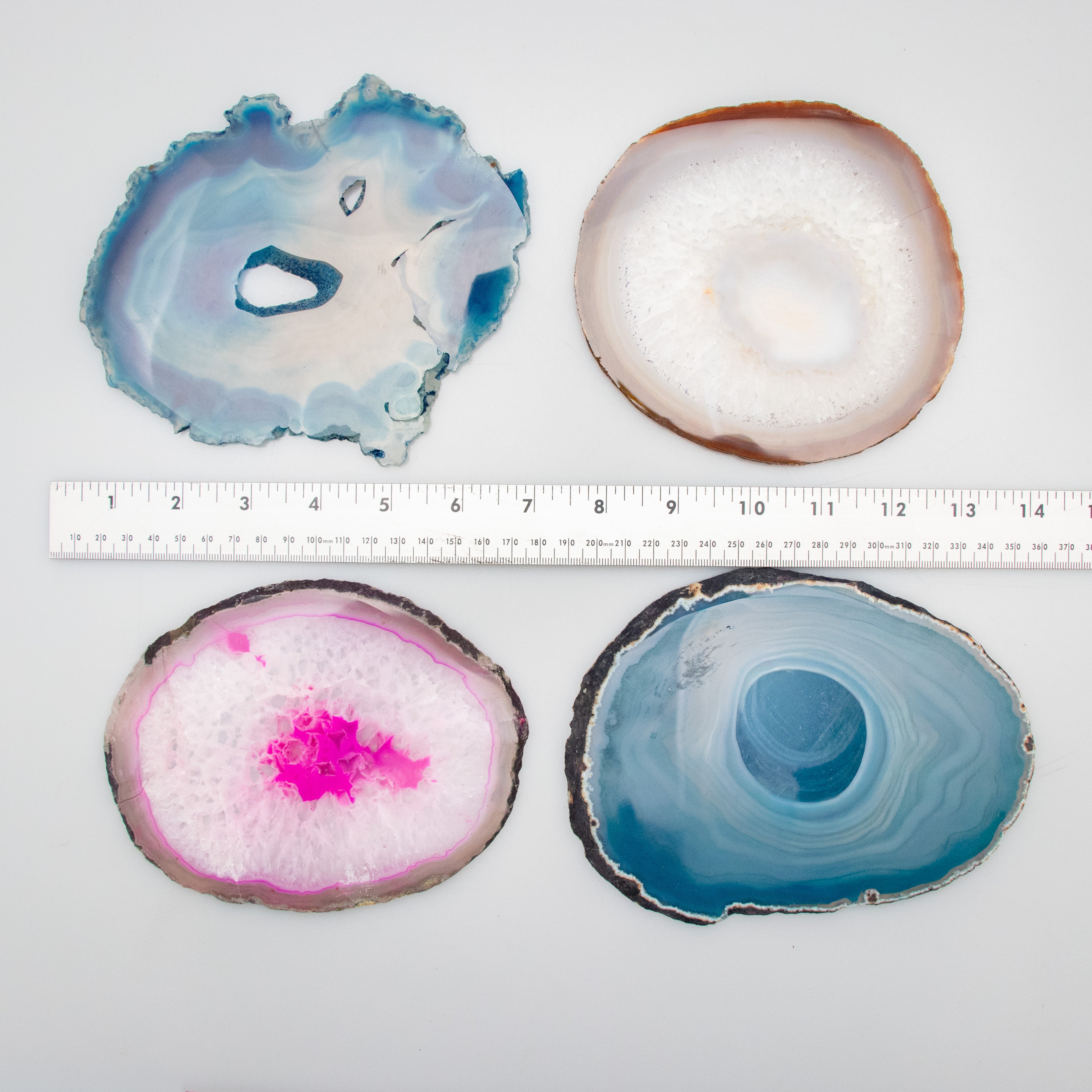 Natural Agate Slice Extra Large, Assorted Color Mix, 5 Pieces in a Pack