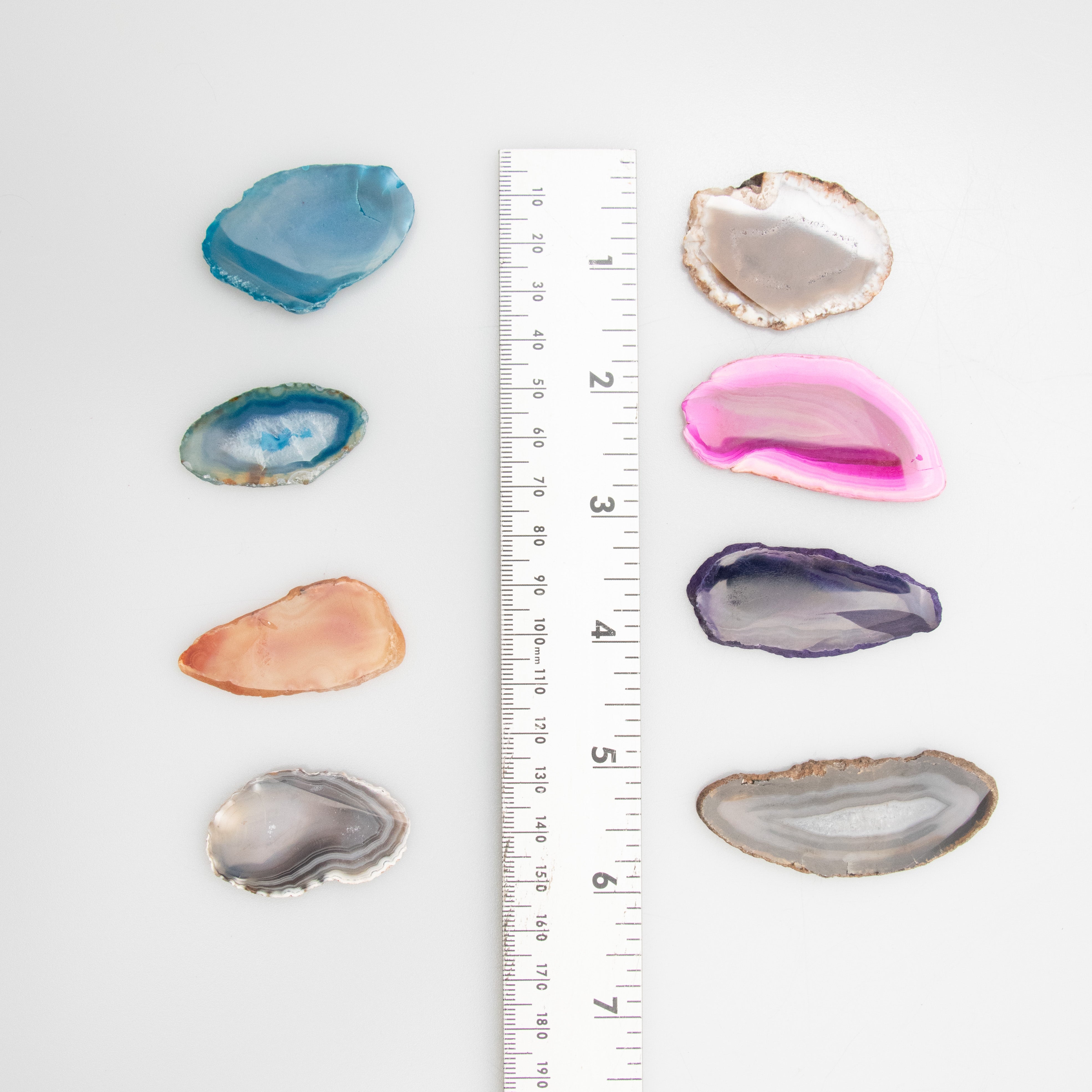 Natural Agate Slice Extra Small, Assorted Color Mix, 100 Pieces in a Pack