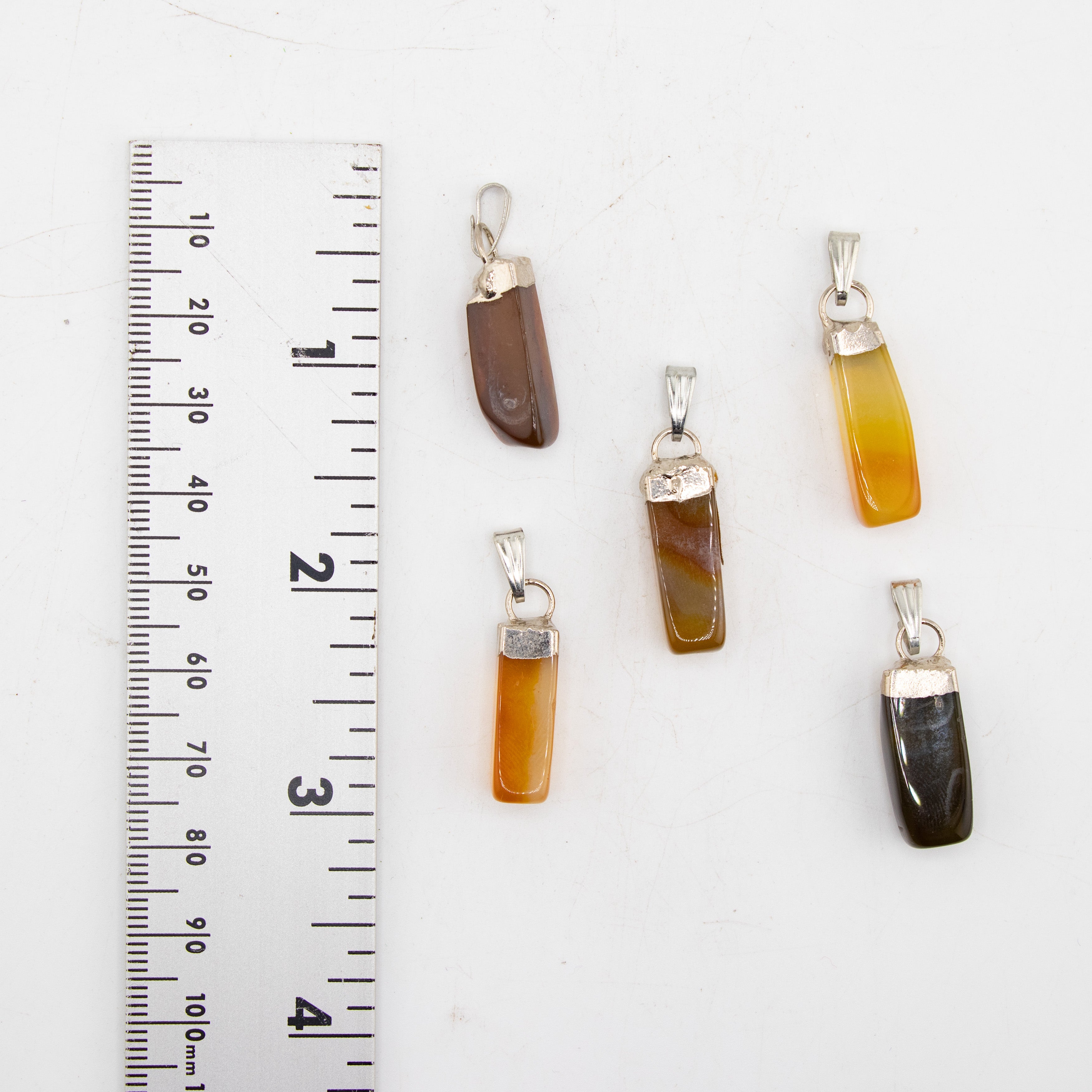 Agate Slab Stick Pendants, 5 Pieces in a Pack