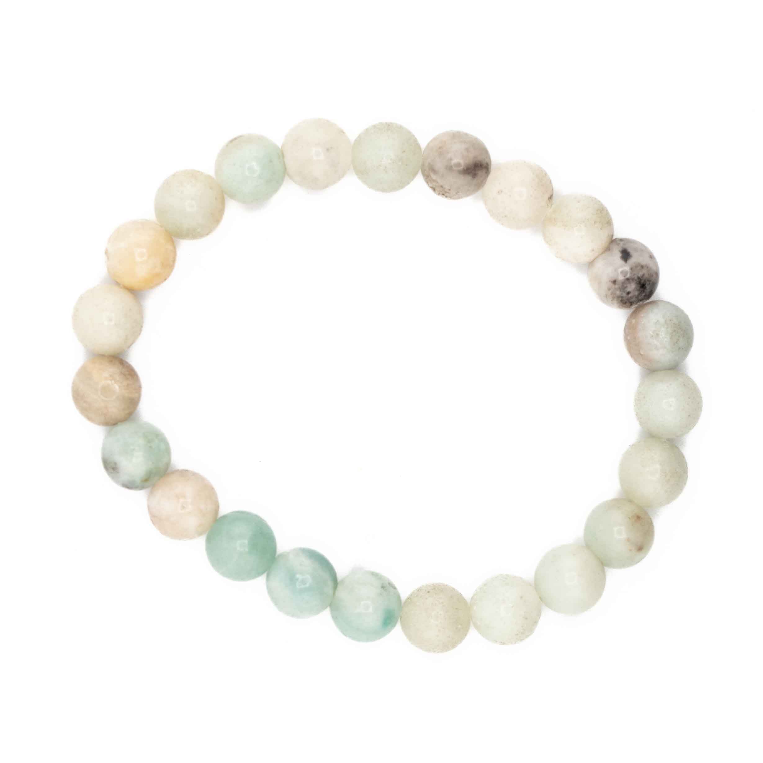 Amazonite, Metal Free Bracelet, 8mm, 5 Pieces in a Pack