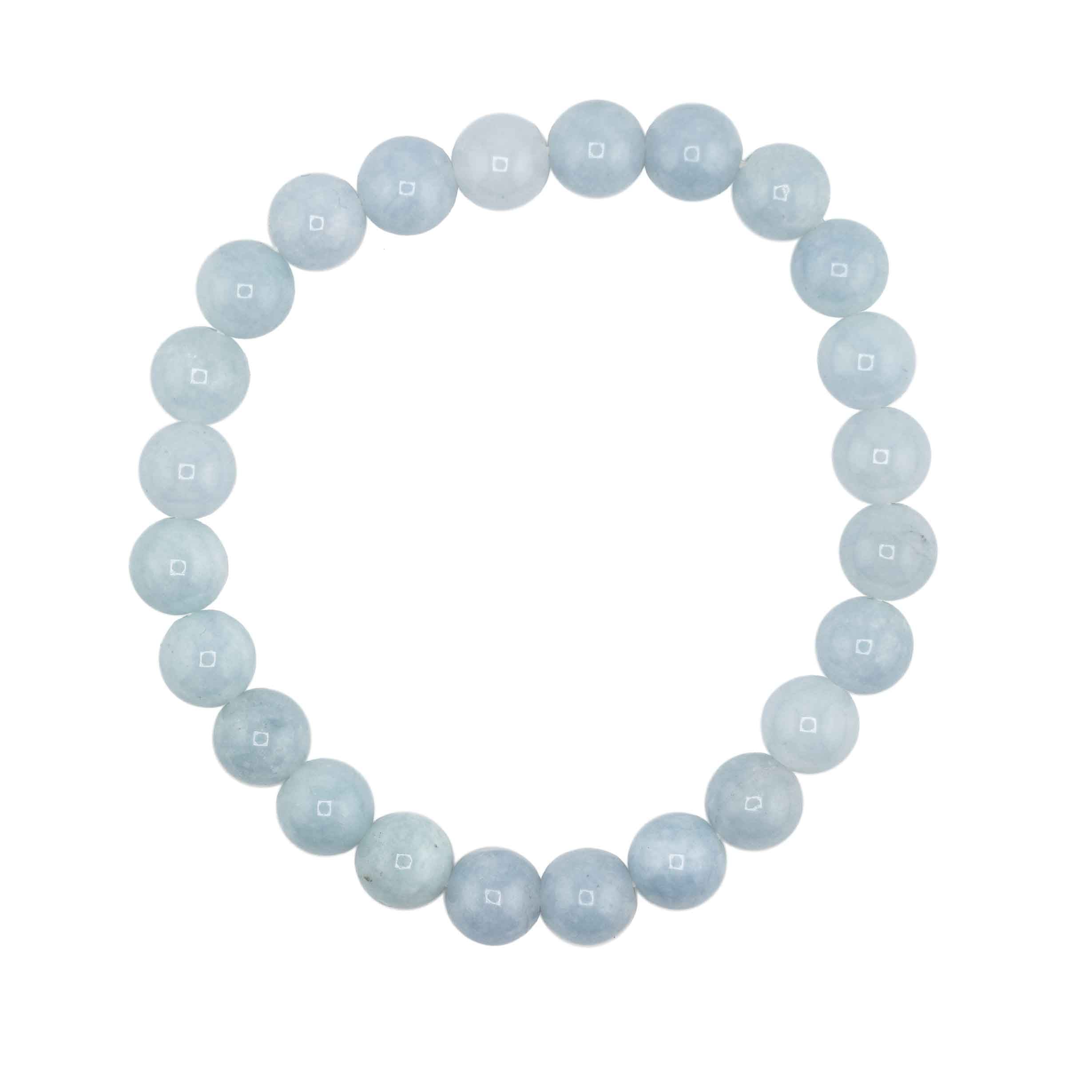 Aquamarine, Metal Free Bracelet, 8mm ||Sold as a Strand||
