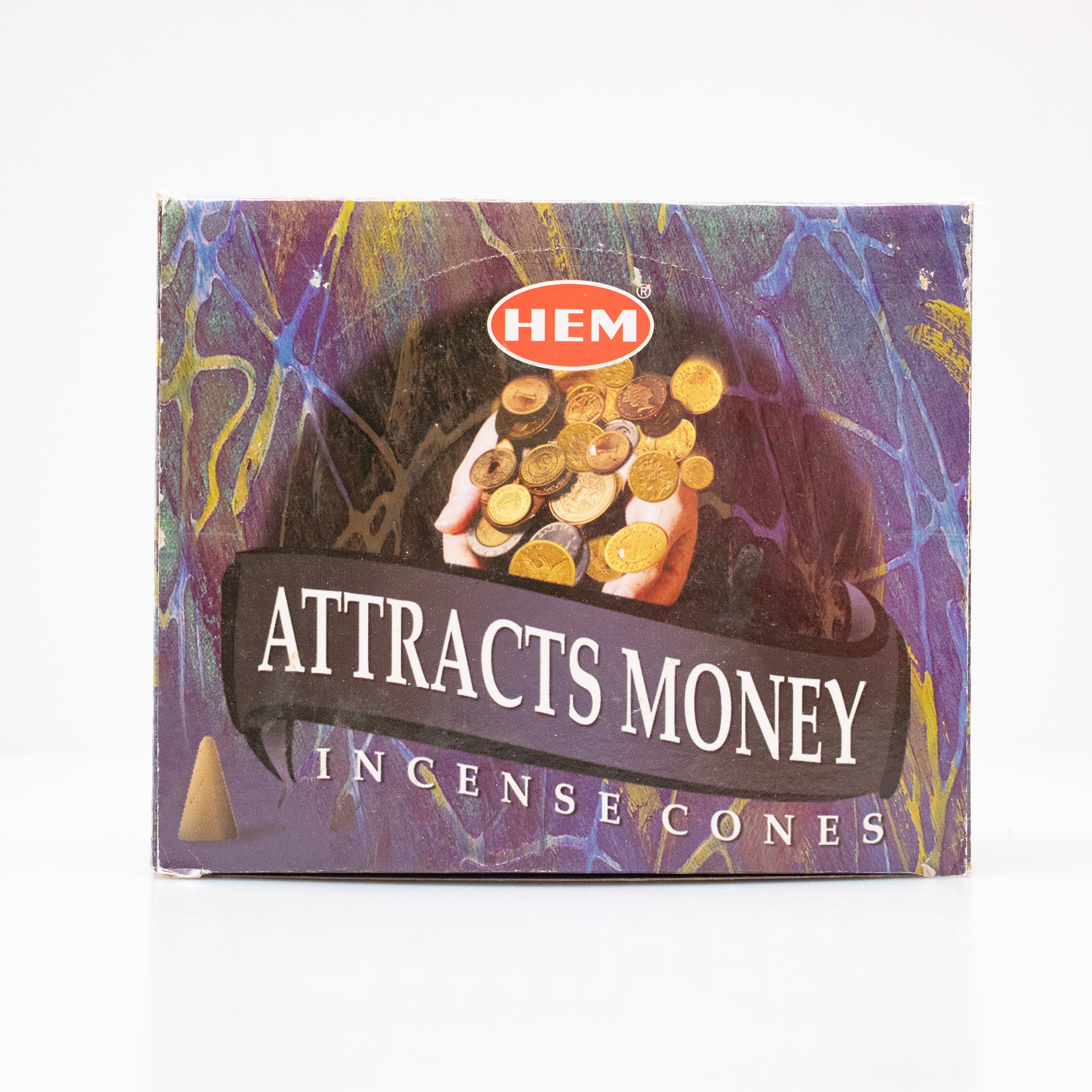 Hem Attracts Money, Incense Cone, 24 grams in one Pack, 12 Pack Box