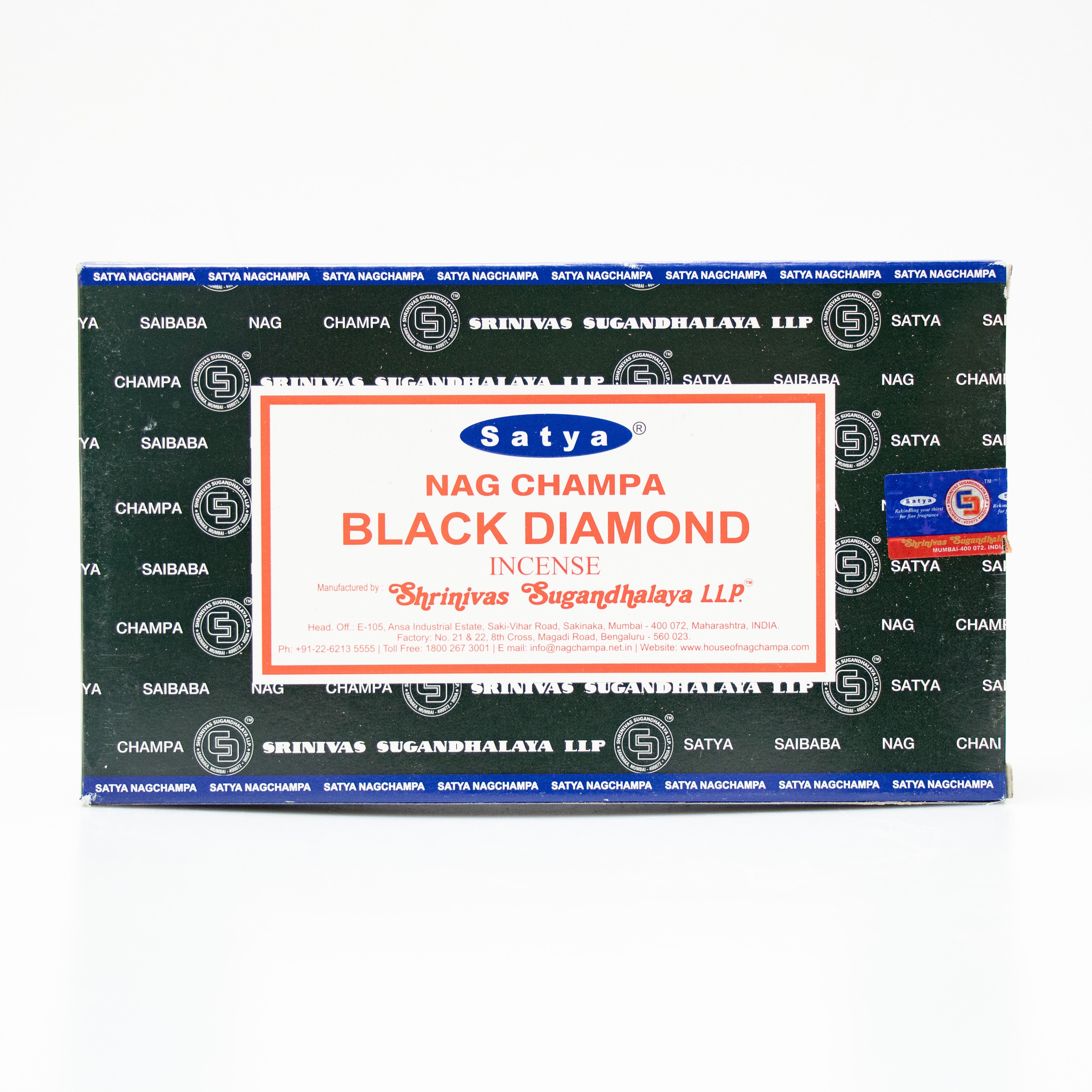 Satya Black Diamond, Incense Sticks, 15 grams in one Pack, 12 Pack Box