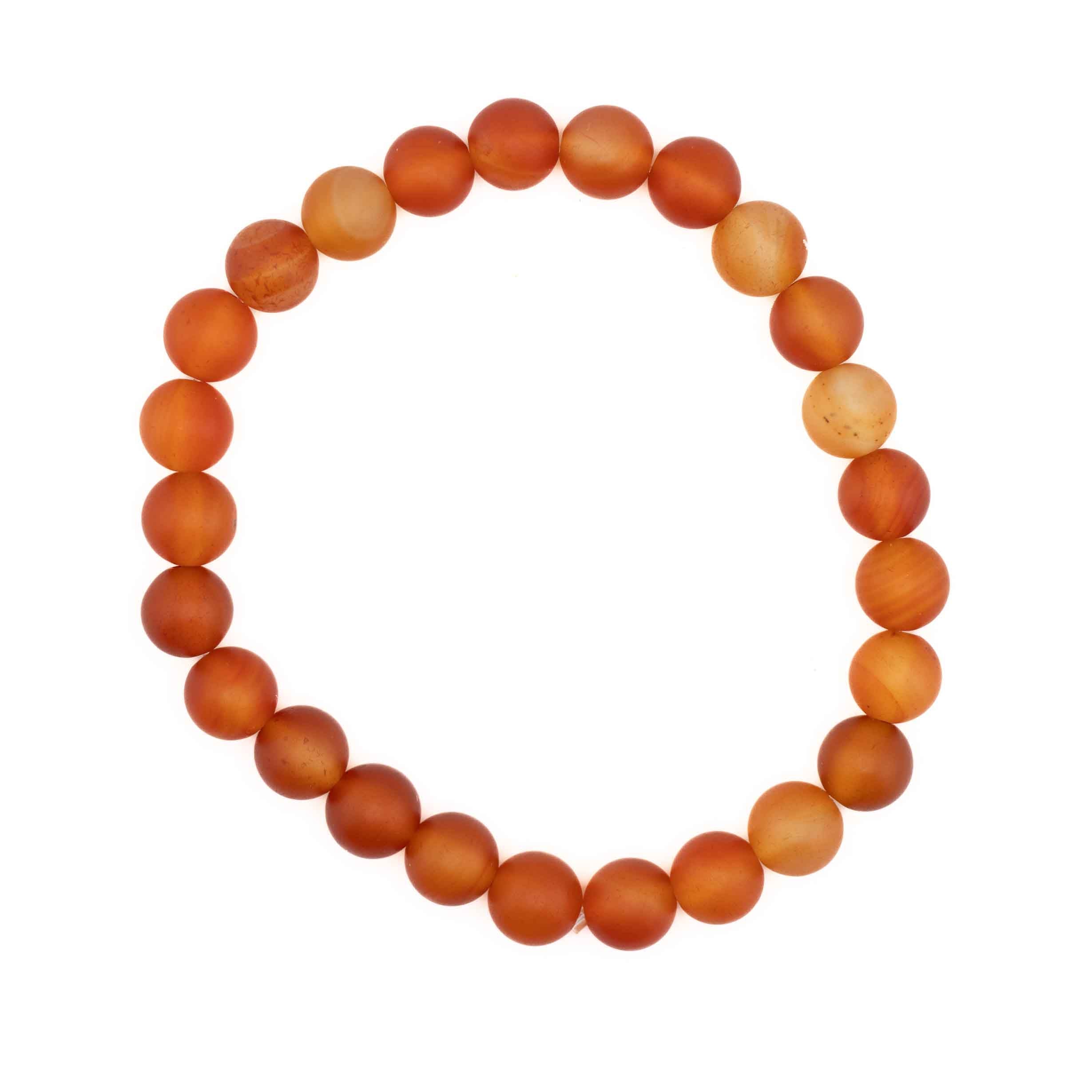 Frosted Carnelian, Metal Free Bracelet, 8mm, 5 Pieces in a Pack