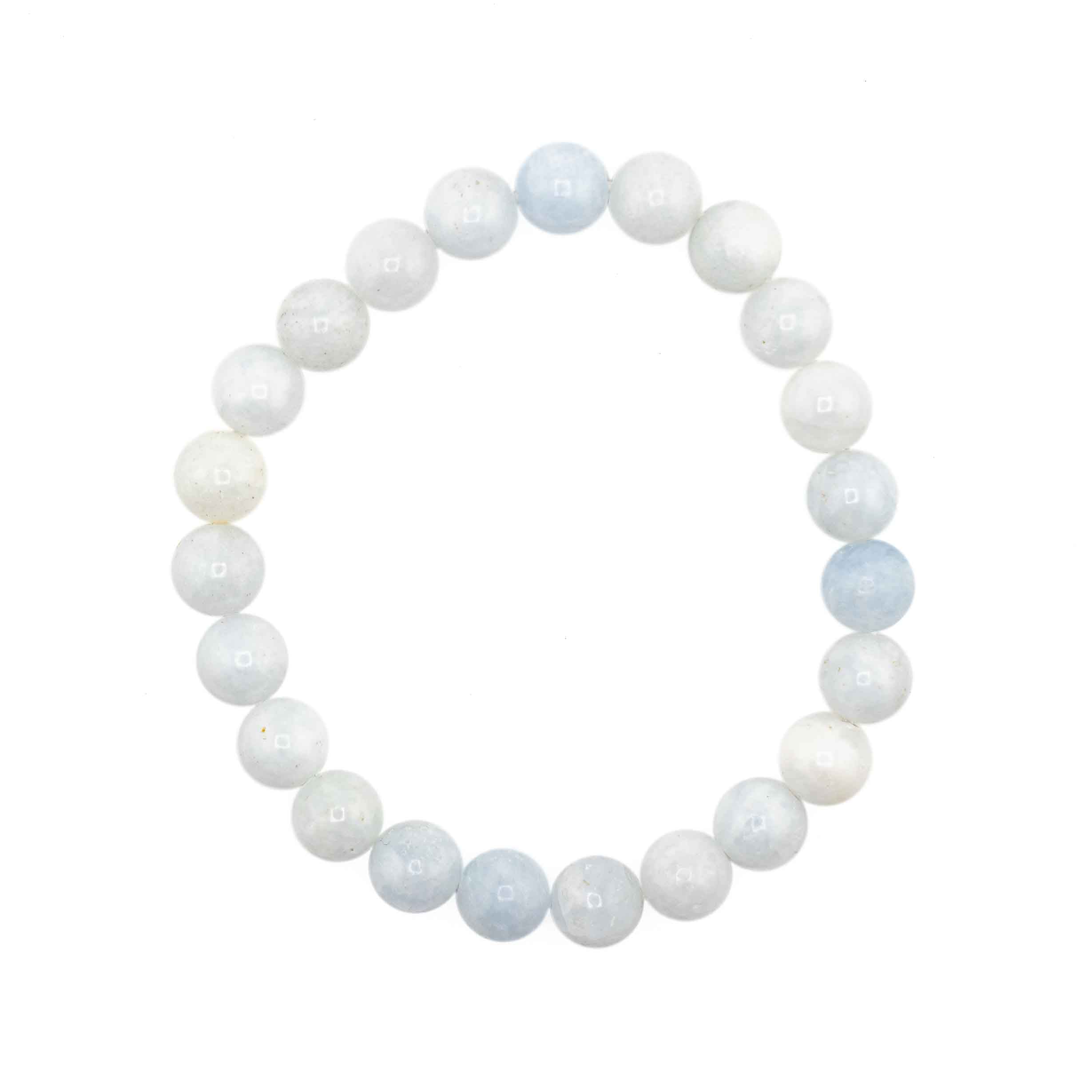 Celestite, Metal Free Bracelet, 8mm, 5 Pieces in a Pack