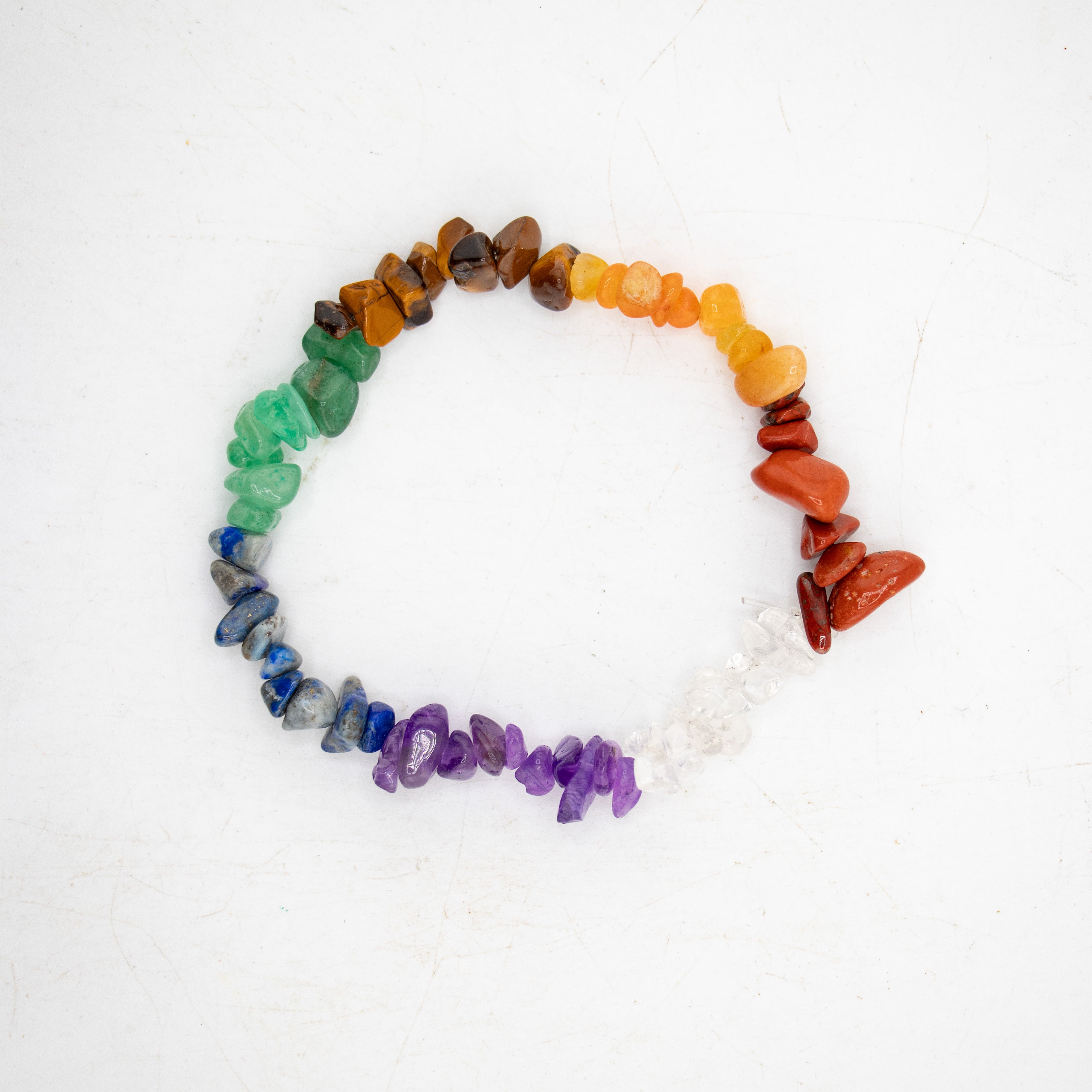 Chakra Chipped Stone Bracelet, 5 Pieces in a Pack