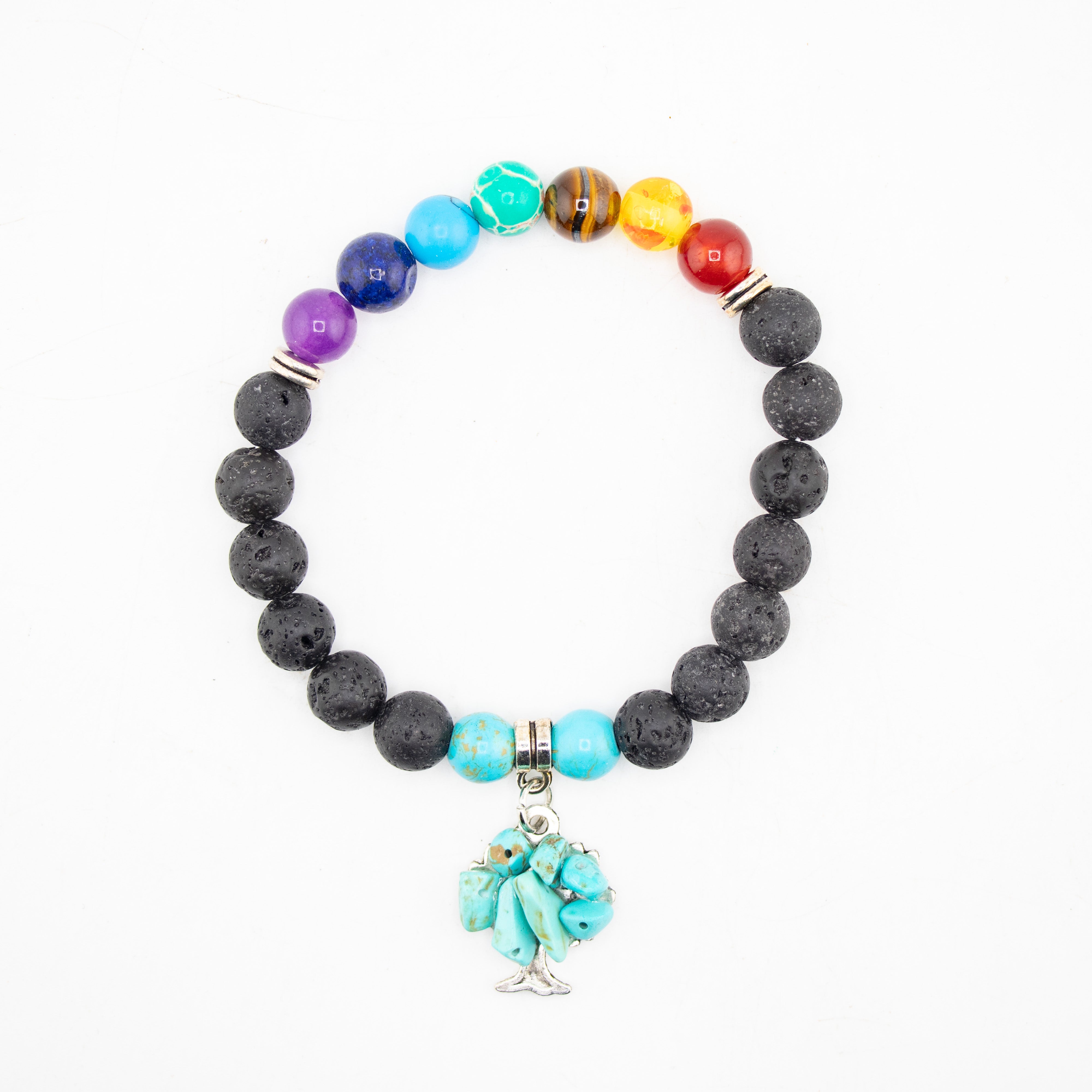 Chakra & Tree of Life Bracelet, 8mm, 5 Pieces in a Pack