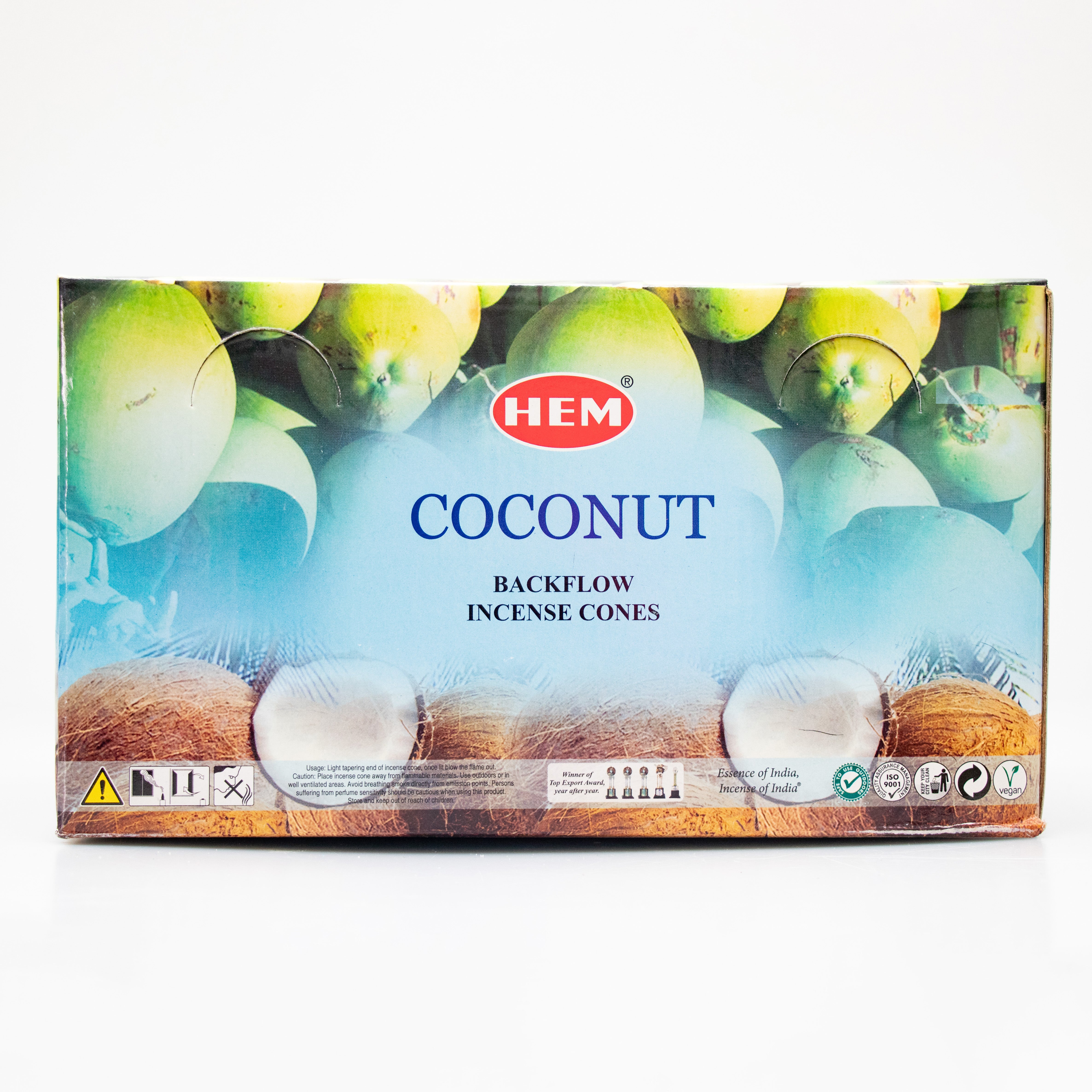 HEM Coconut, Backflow Cones, 12 Pack (40 cones each pack), 480 Cones