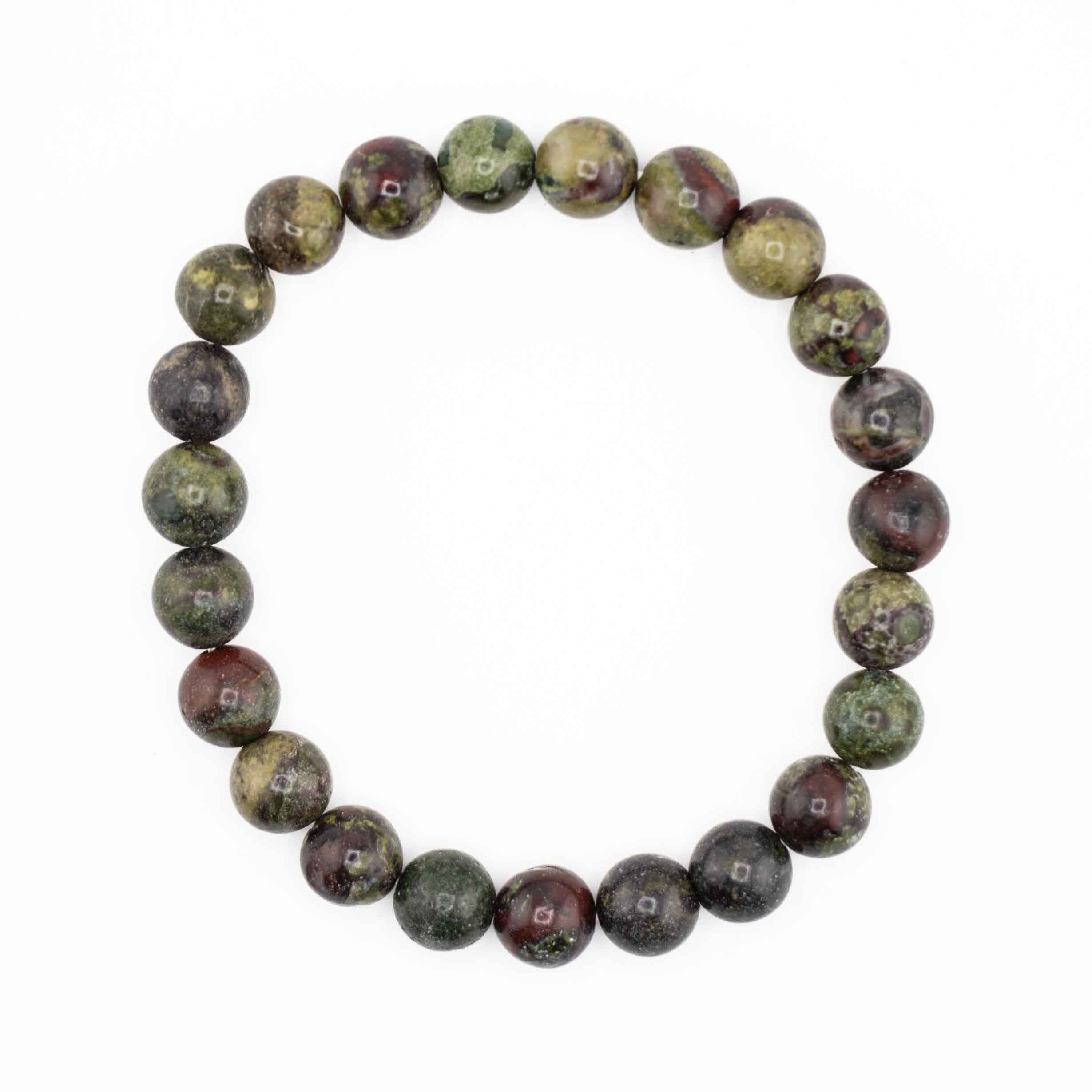 Jasper (Blood), Metal Free Bracelet, 8mm, 5 Pieces in a Pack