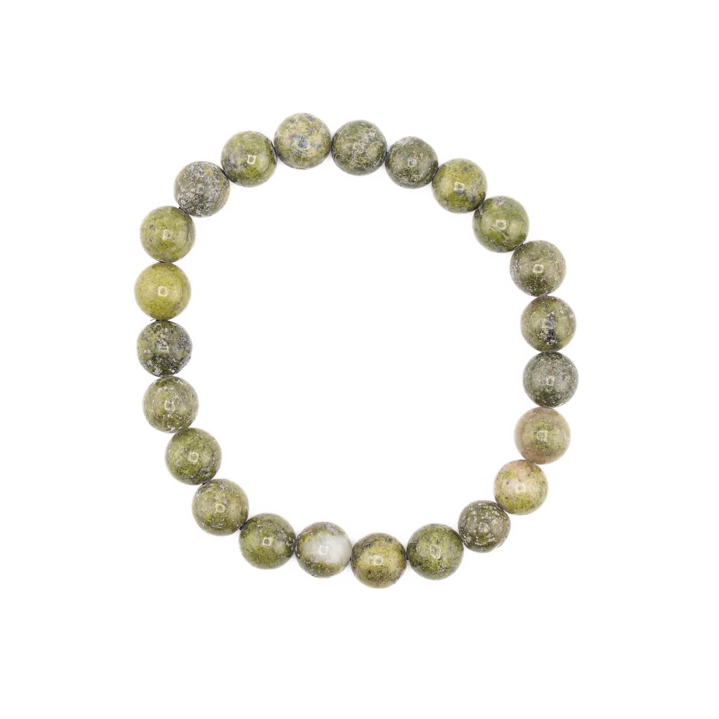 Epidote, Metal Free Bracelet, 8mm, 5 Pieces in a Pack