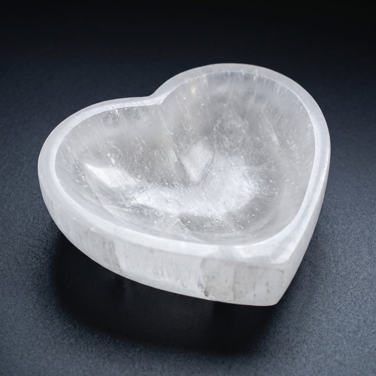 Selenite Heart Shaped Bowl, 4" Inch, 1 Piece