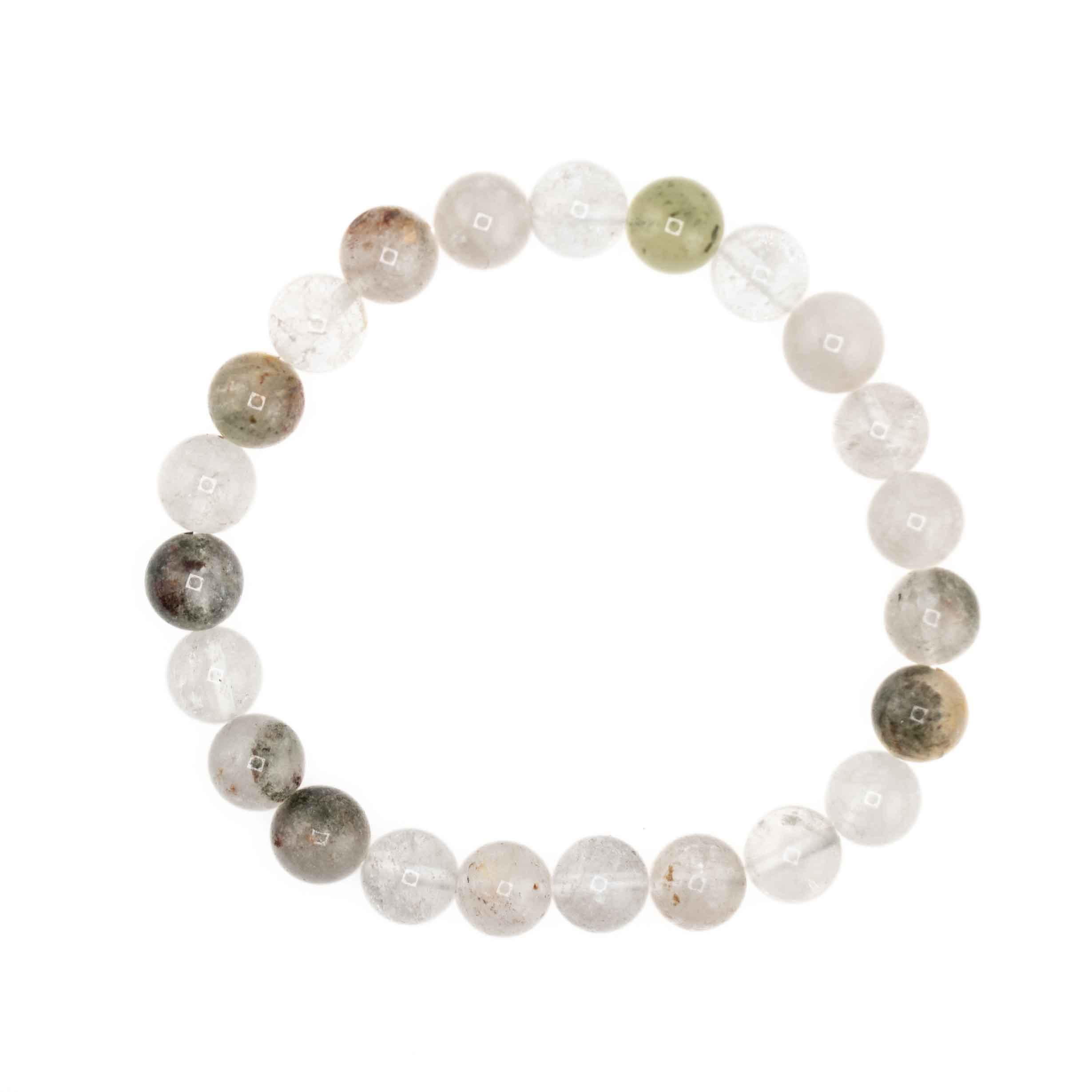 Ghost Phantom, Lodolite, Metal Free Bracelet, 8mm, 5 Pieces in a Pack