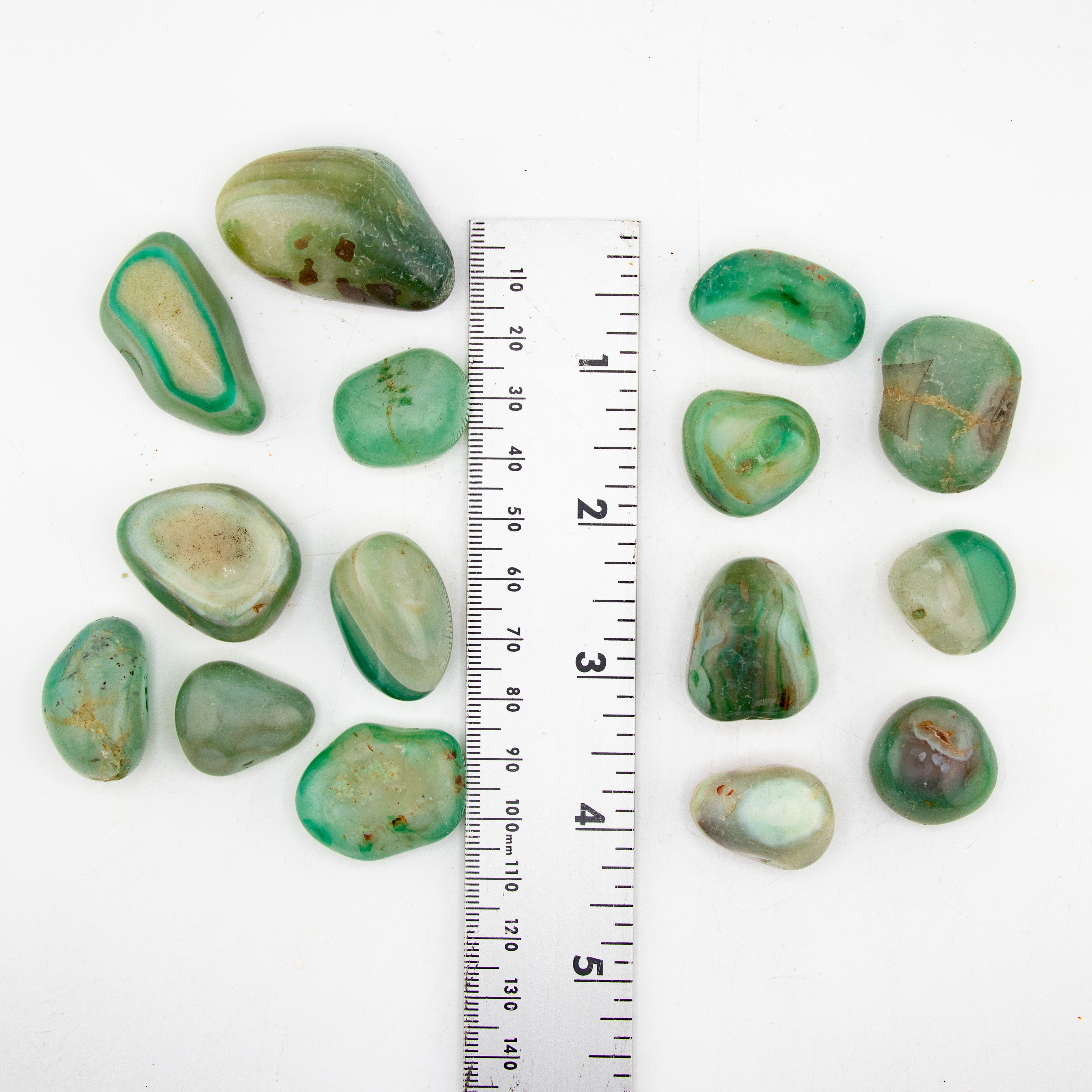 Green Agate Tumbled Stone, 2-3cm, 1 Lb