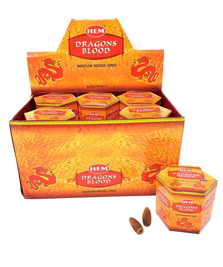 HEM Dragon's Blood, Backflow Cones, 12 Pack (40 cones each pack), 480 Cones
