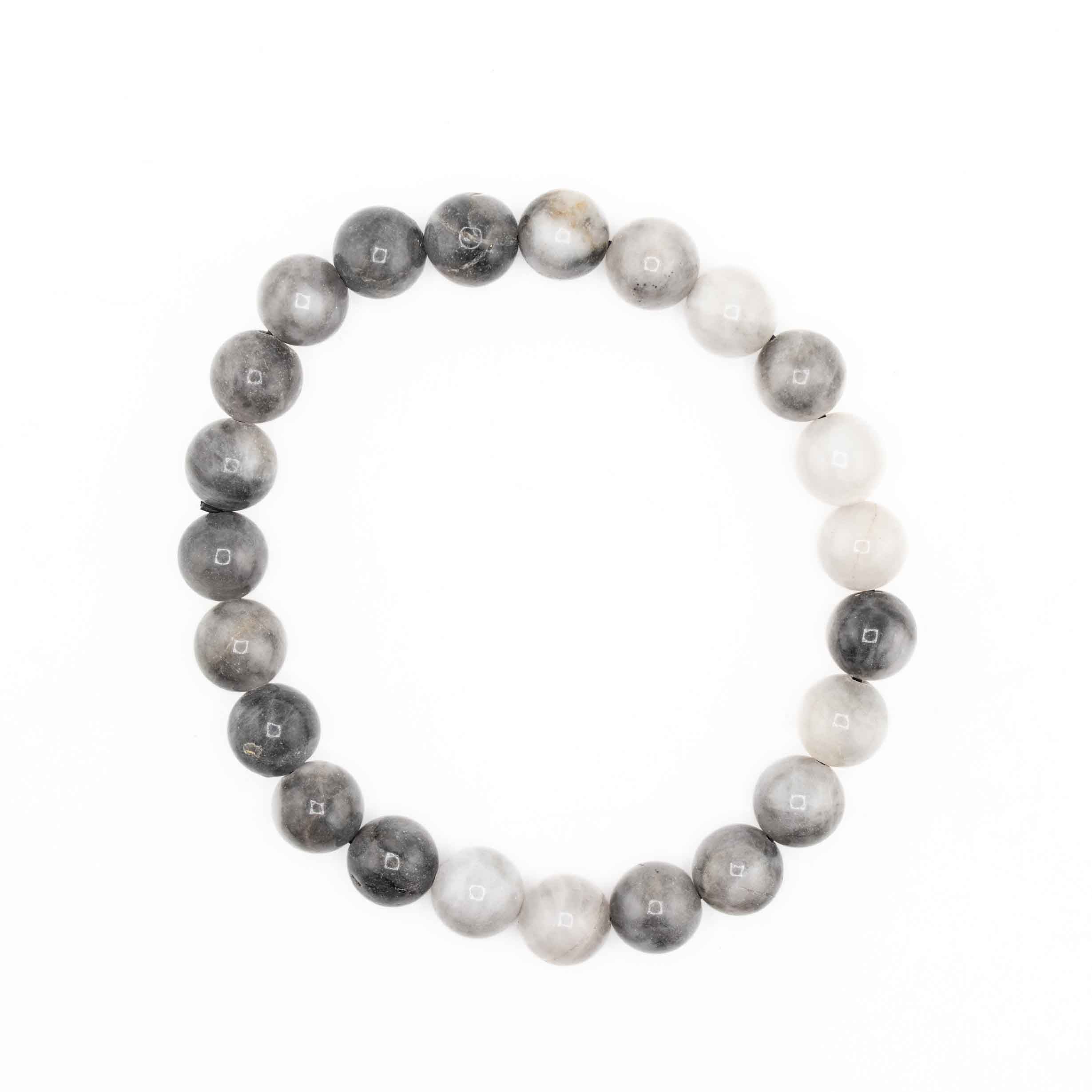 Hawk's Eye, Metal Free Bracelet, 8mm, 5 Pieces in a Pack