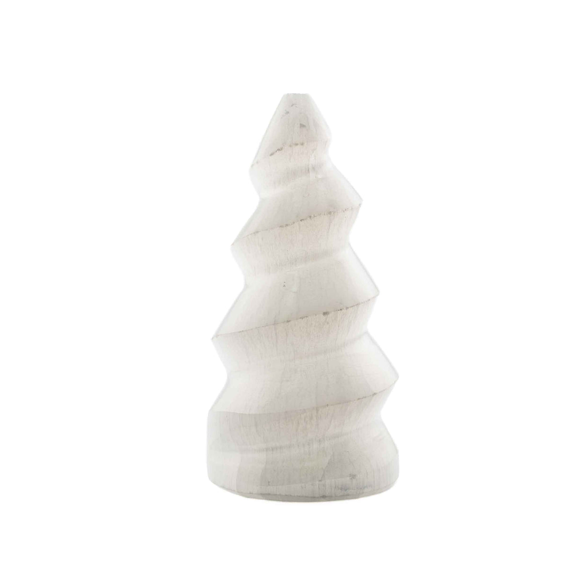 Selenite Spiral Tower, 4" Inch, 1 Piece