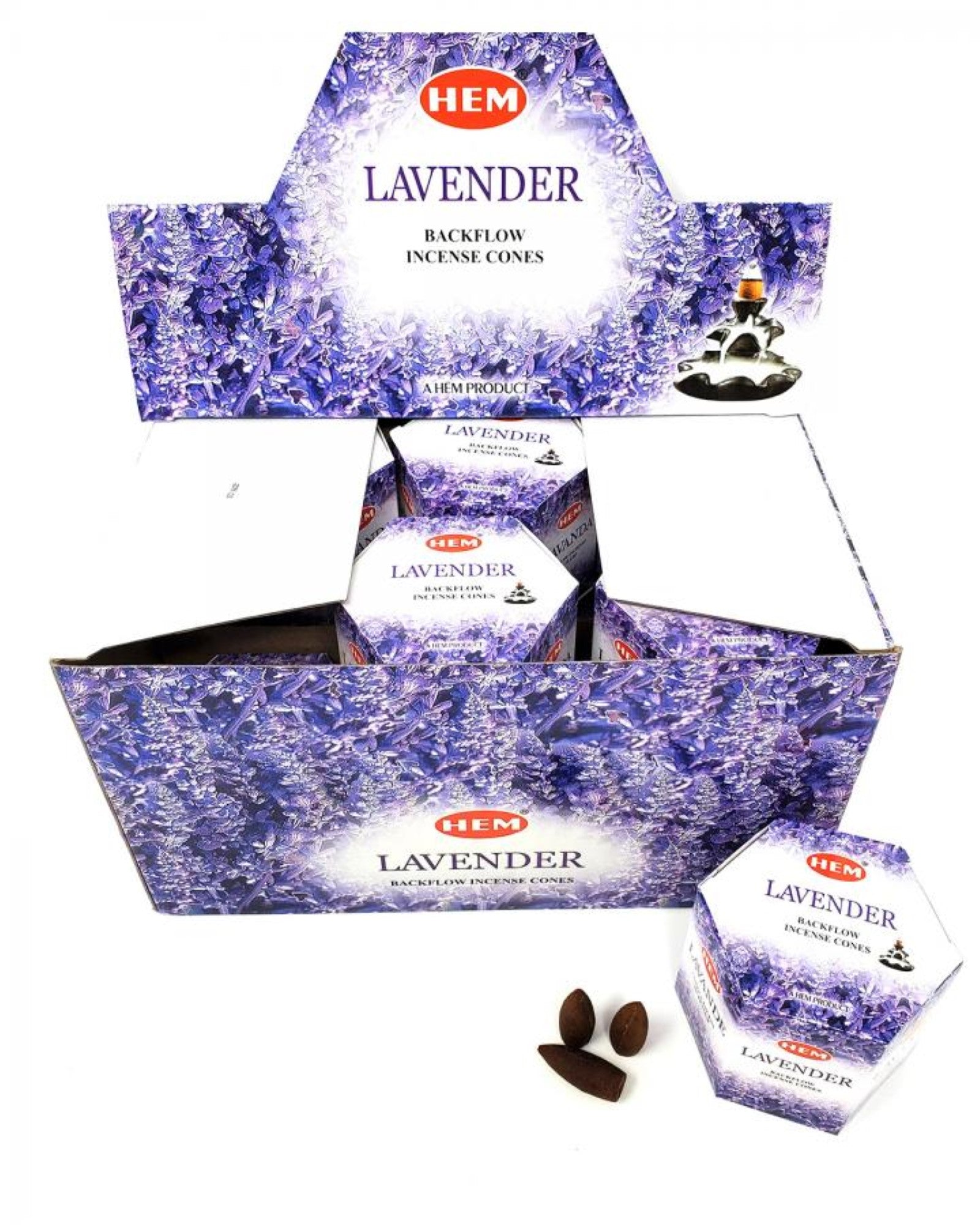 HEM Lavender Backflow Cones , 12 Pack (40 cones each pack), 480 Cones