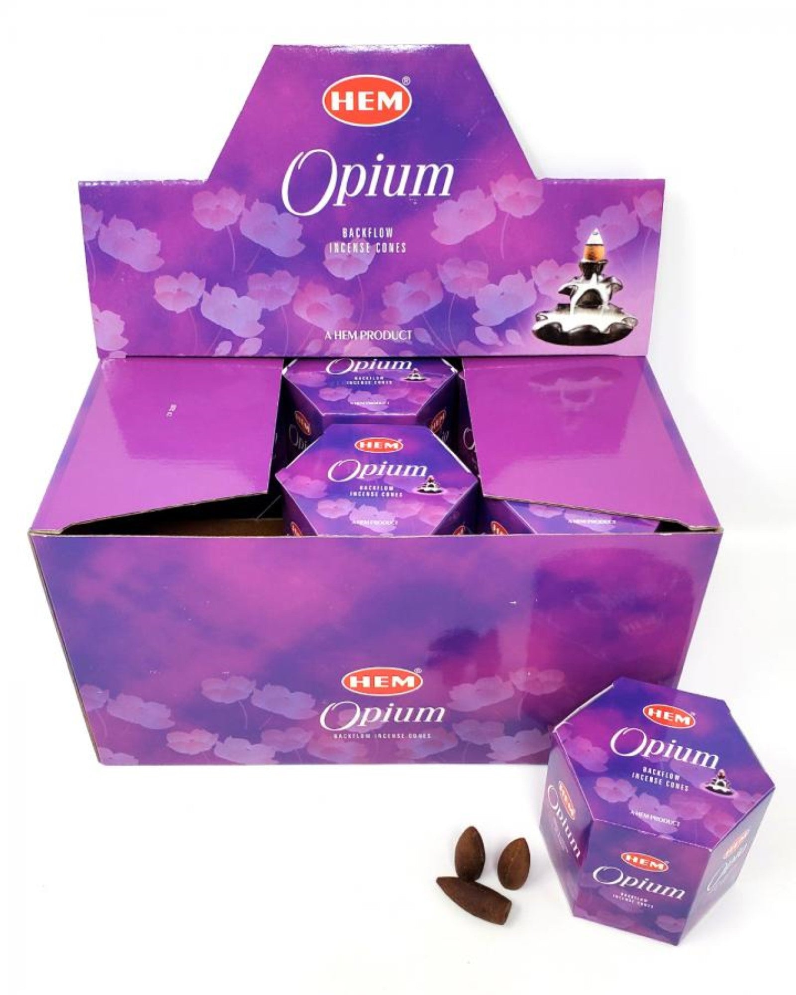 HEM Opium Backflow Cones, 12 Pack (40 cones each pack), 480 Cones