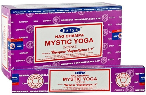 Satya Mystic Yoga, Incense Sticks, 15 grams in one Pack, 12 Pack Box
