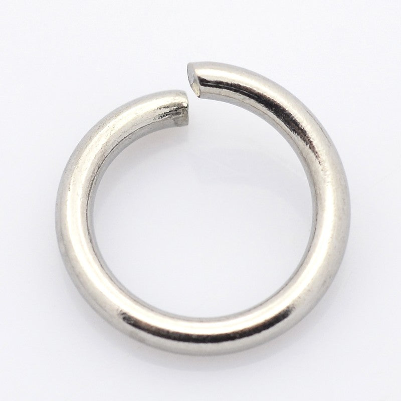 304 Stainless Steel Open Jump Rings, 6x0.7mm, 21 Gauge, Inner Diameter: 4.6mm