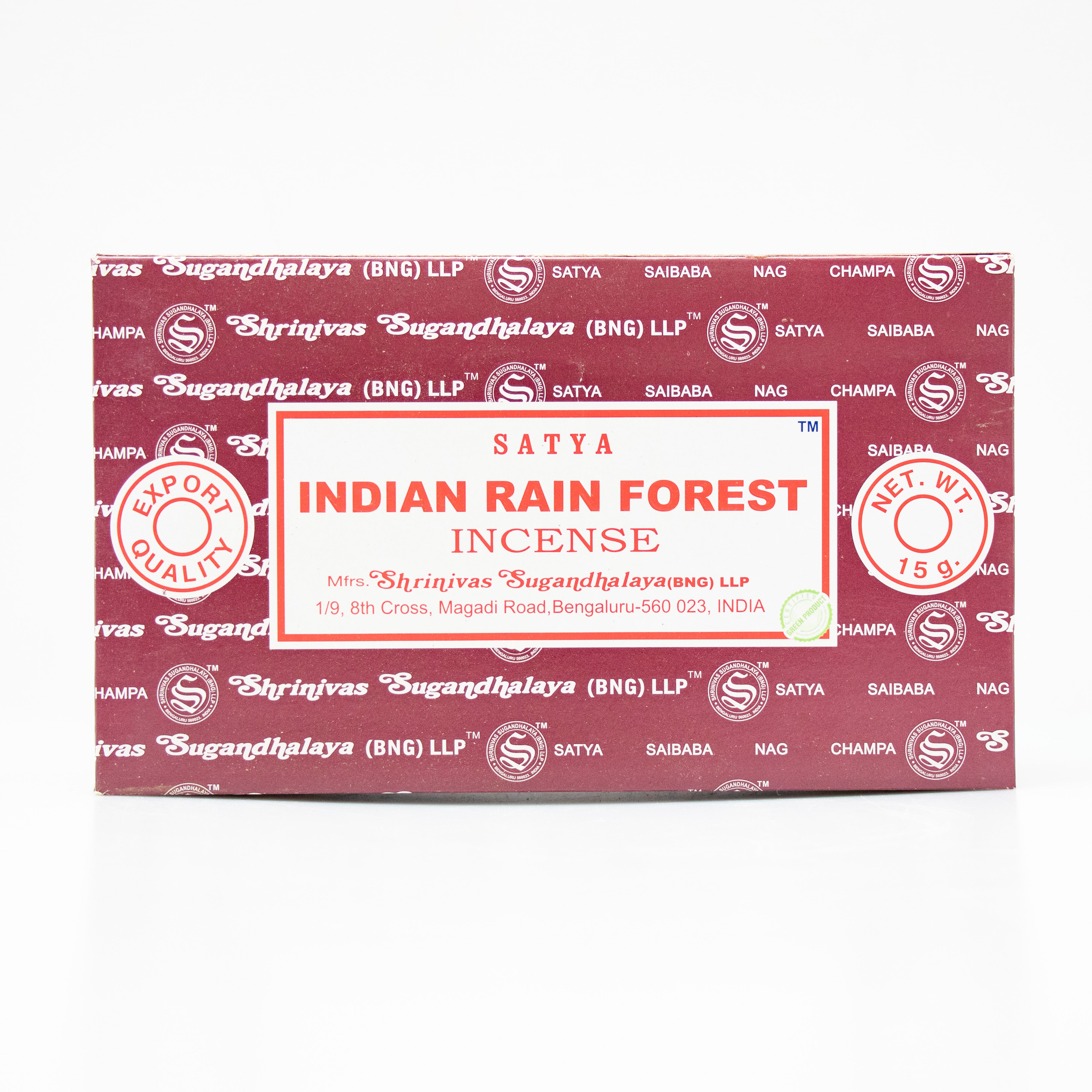 Satya Indian Rainforest, Incense Sticks, 15 grams in one Pack, 12 Pack Box