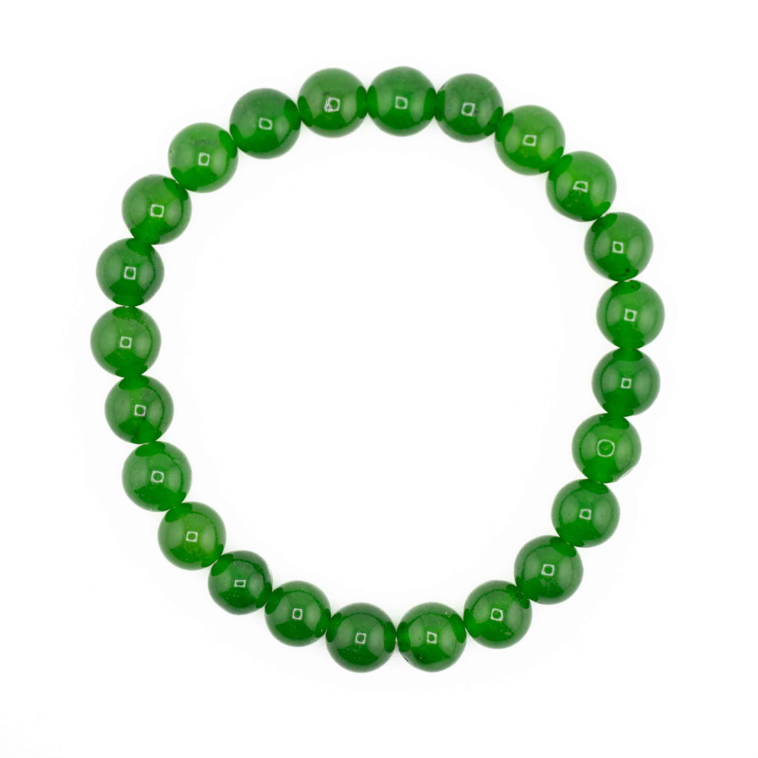 Jade (Green), Metal Free Bracelet, 8mm, 5 Pieces in a Pack