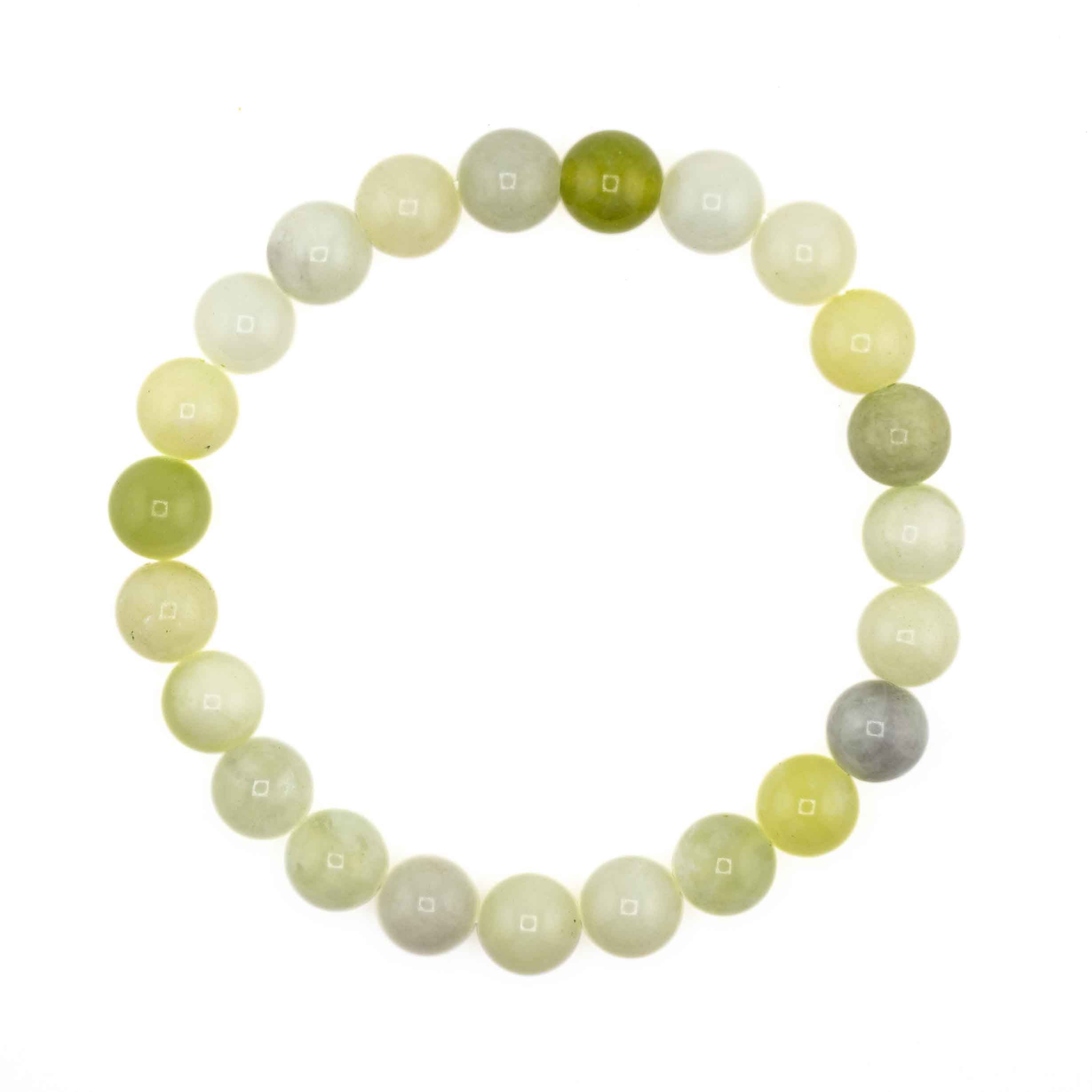 Jade (New Mountain), Metal Free Bracelet, 8mm, 5 Pieces in a Pack