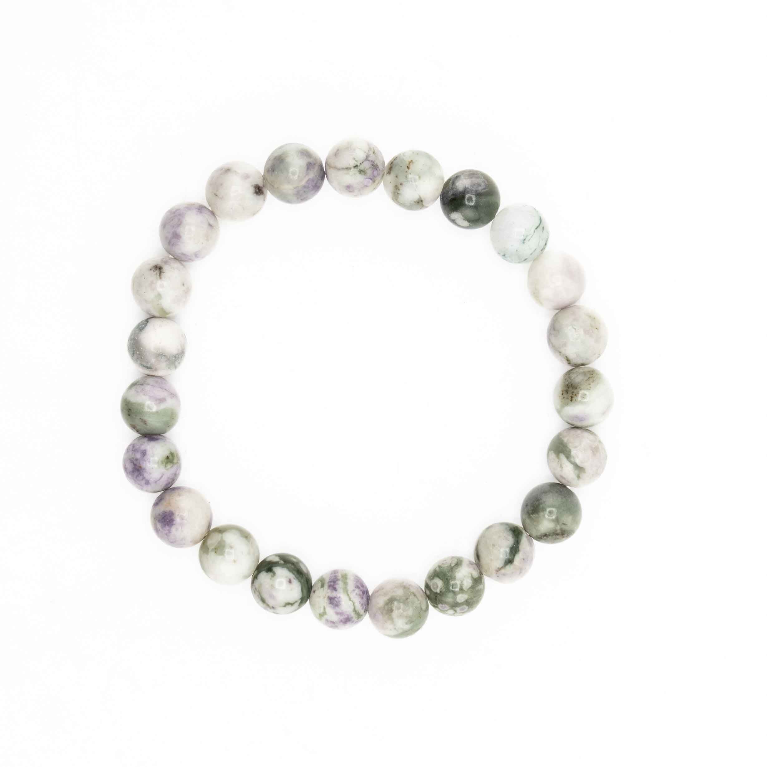 Jade (Peace), Metal Free Bracelet, 8mm, 5 Pieces in a Pack