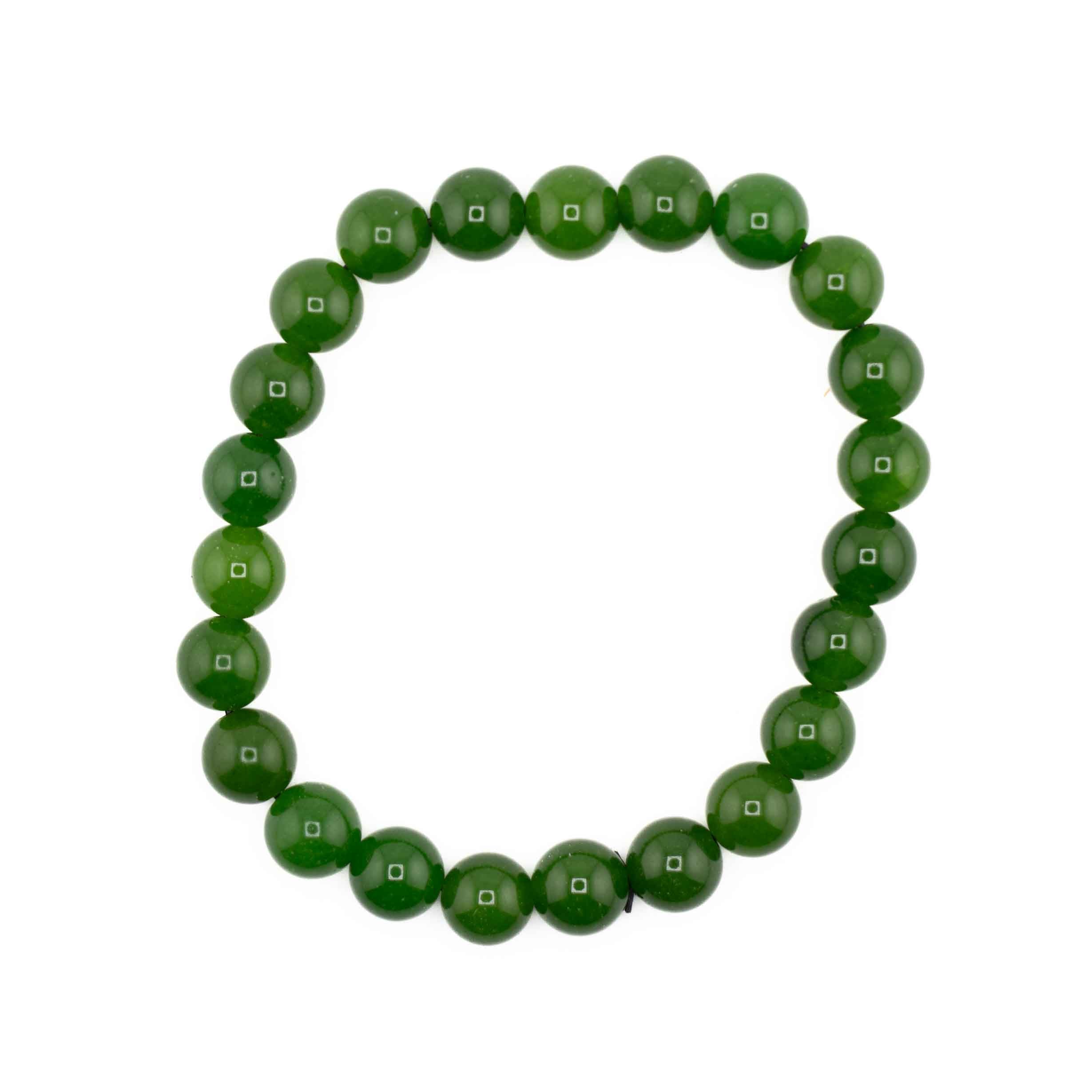 Taiwan Jade Metal-Free Bracelet, 8mm, 5 Pieces in a Pack