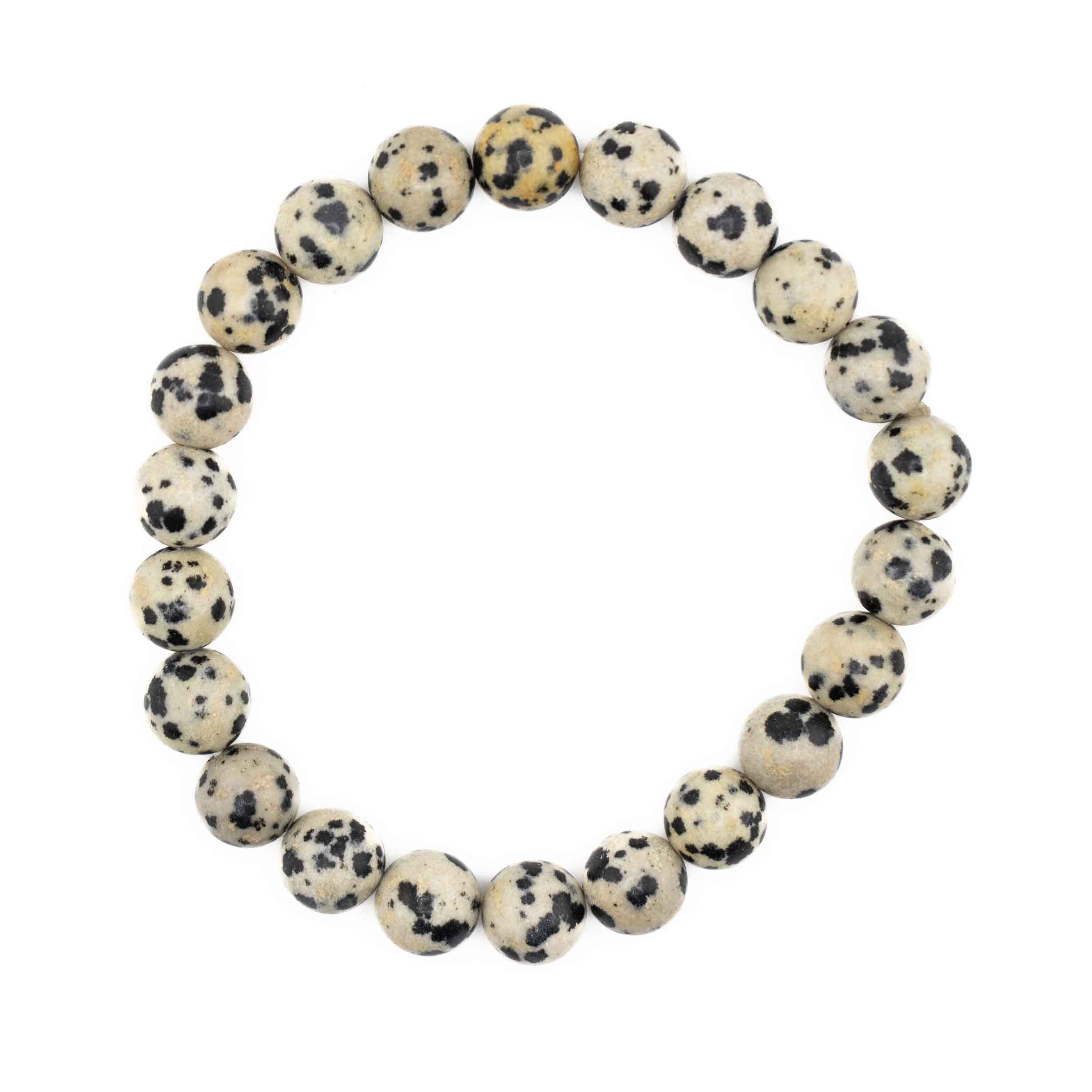 Jasper (Dalmatian), Metal Free Bracelet, 8mm, 5 Pieces in a Pack
