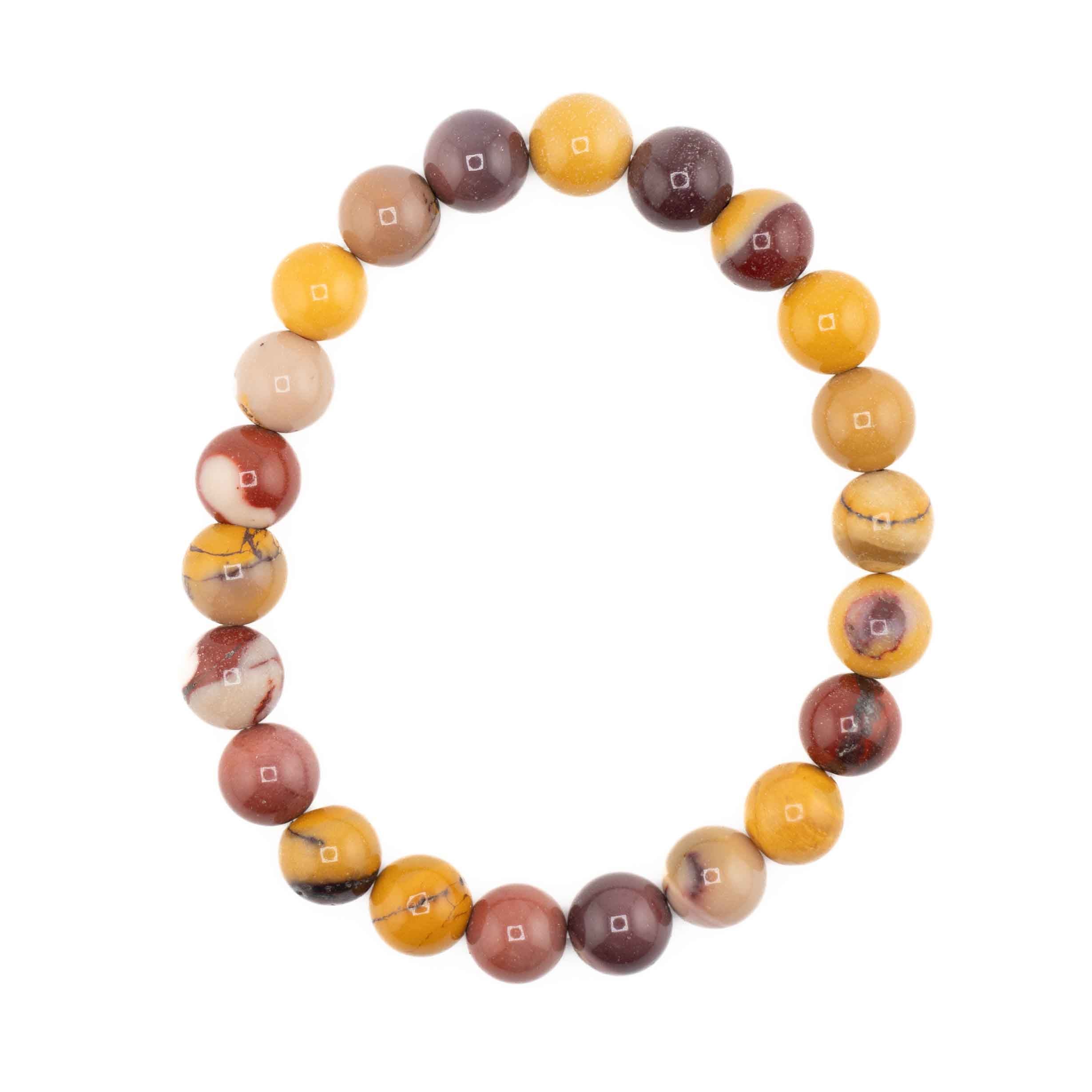 Jasper (Mookaite), Metal Free Bracelet, 8mm, 5 Pieces in a Pack