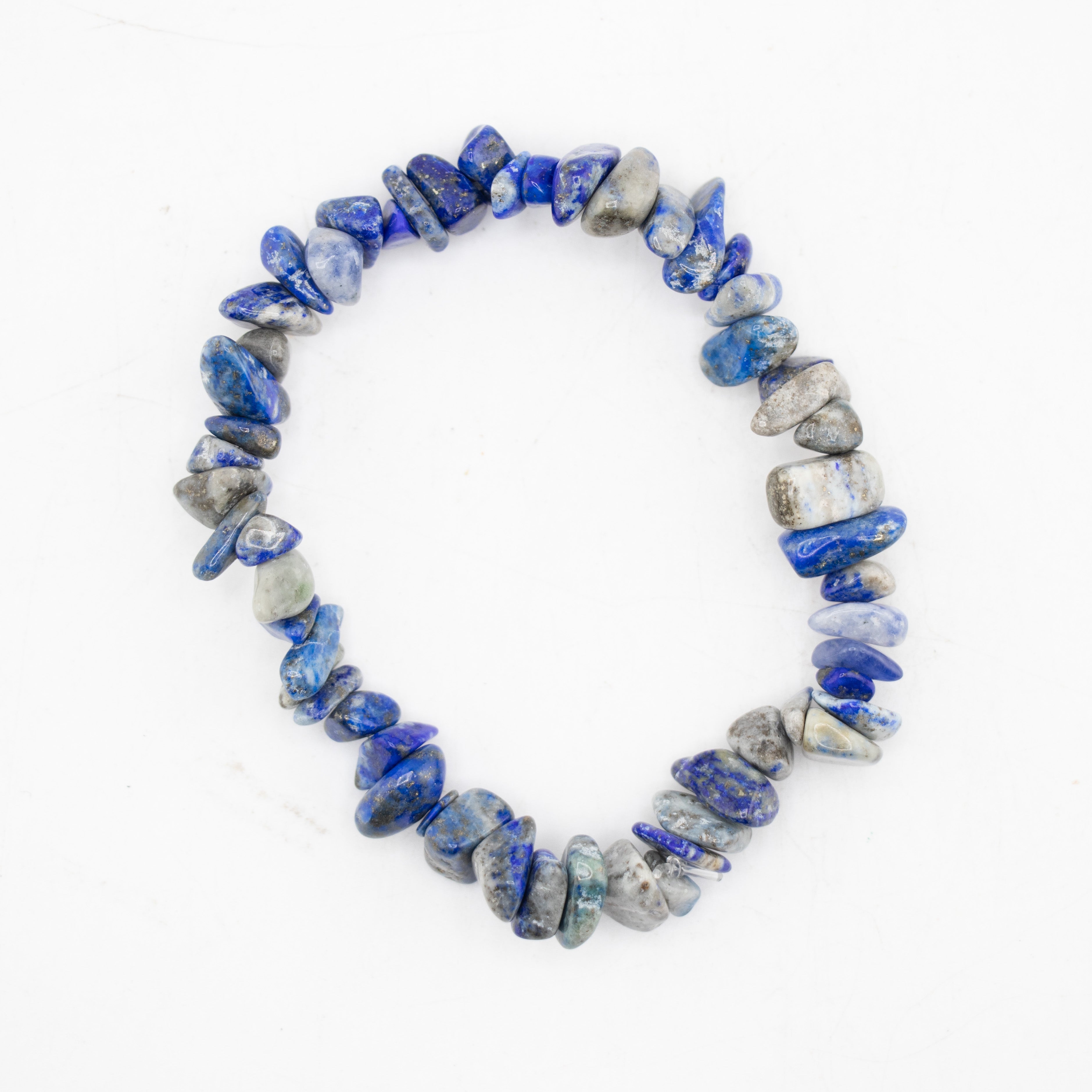 Lapis Lazuli Chipped Stone Bracelet, 5 Pieces in a Pack