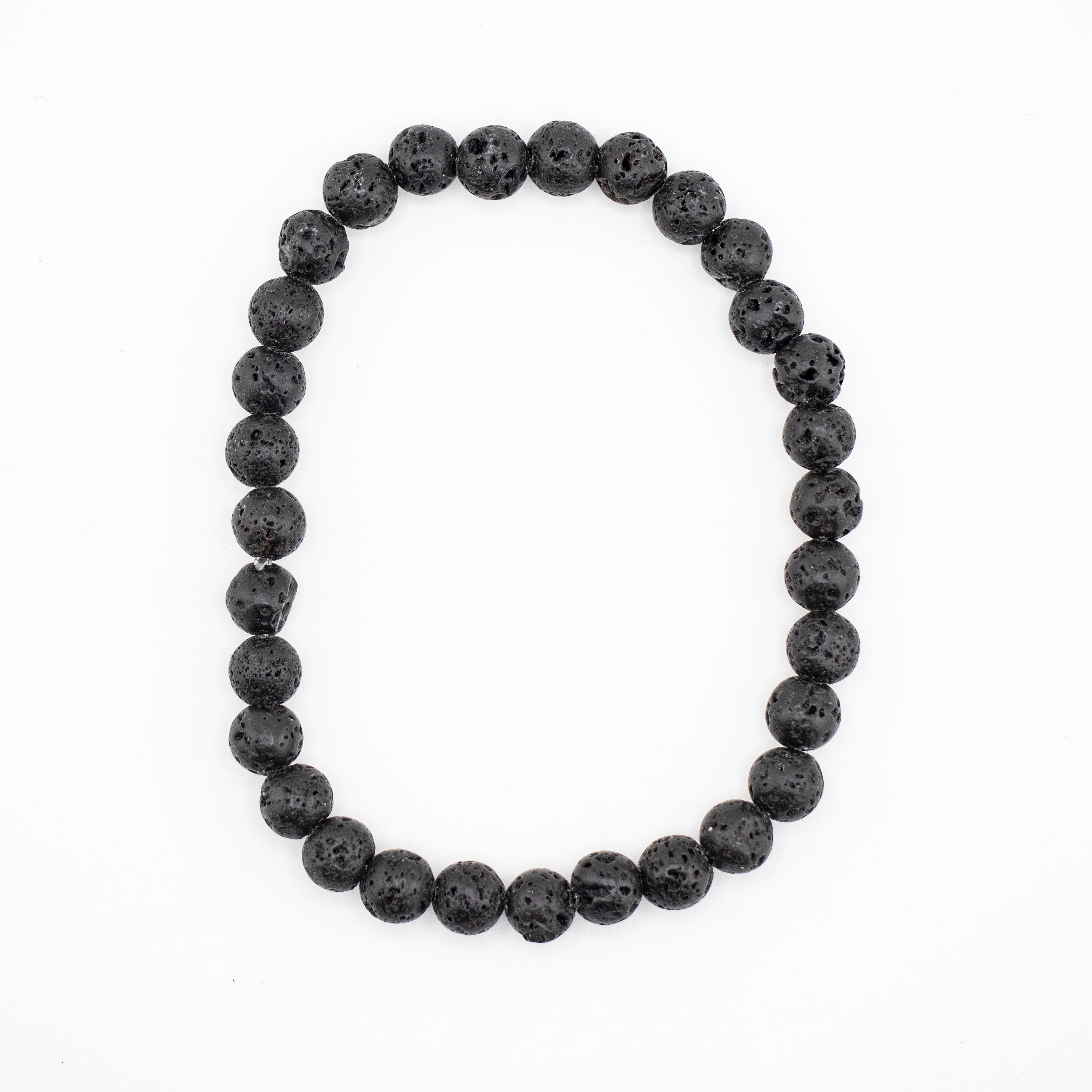 Lava Stone Bracelet, 6mm, 5 Pieces in a Pack