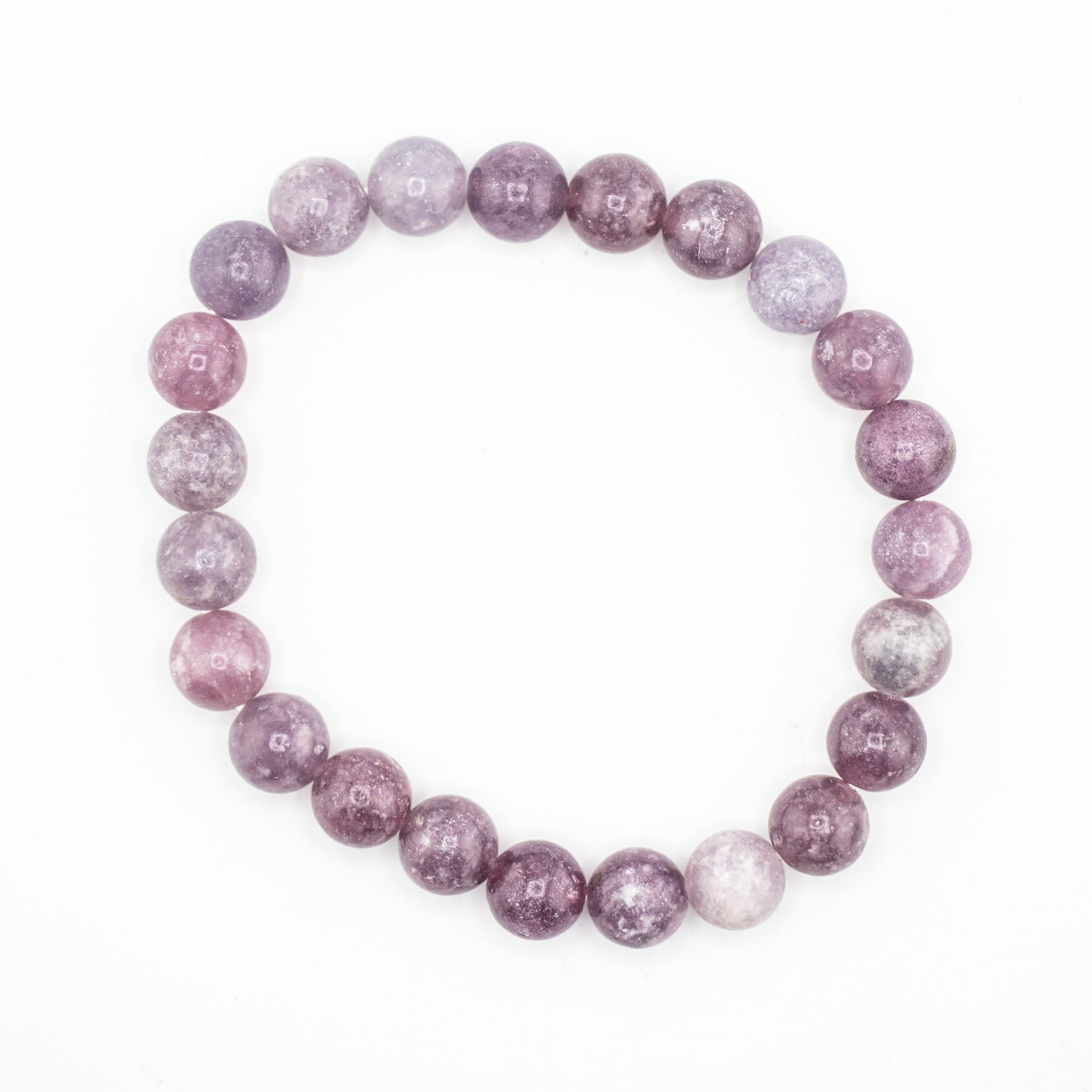 Lepidolite, Metal Free Bracelet, 8mm, 5 Pieces in a Pack