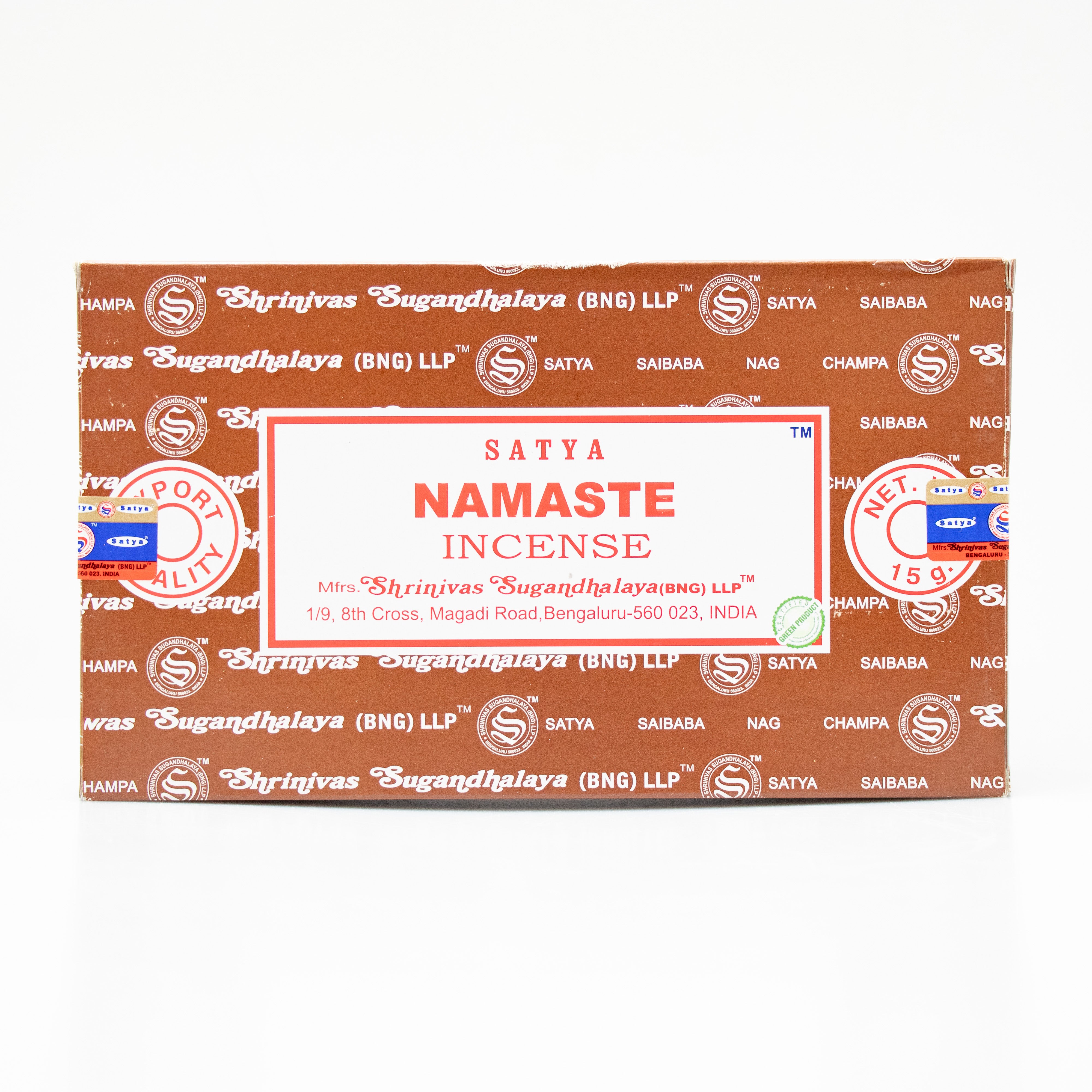 Satya Namaste, Incense Sticks, 15 grams in one Pack, 12 Pack Box
