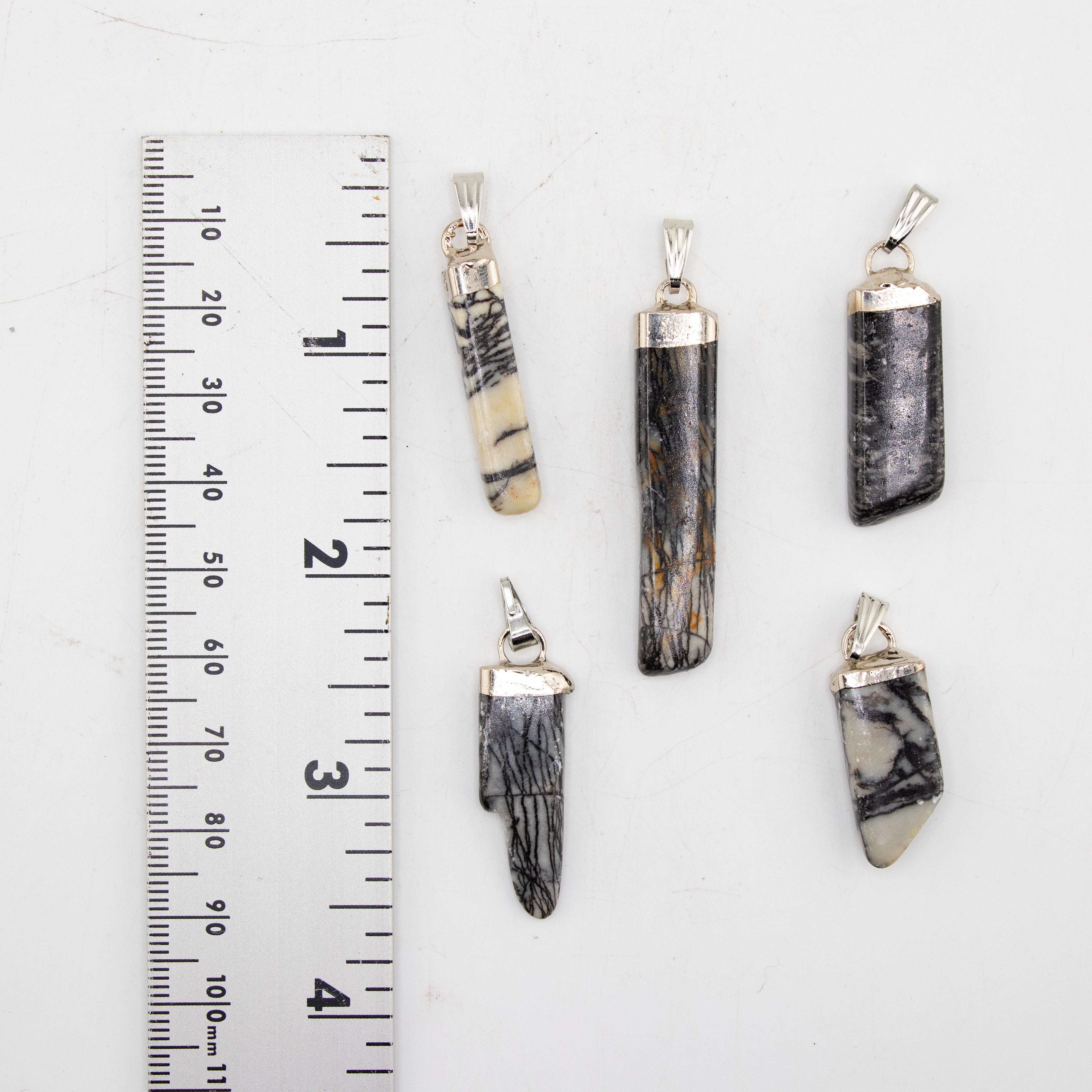 Net Stone Slab Stick Pendants, 5 Pieces in a Pack