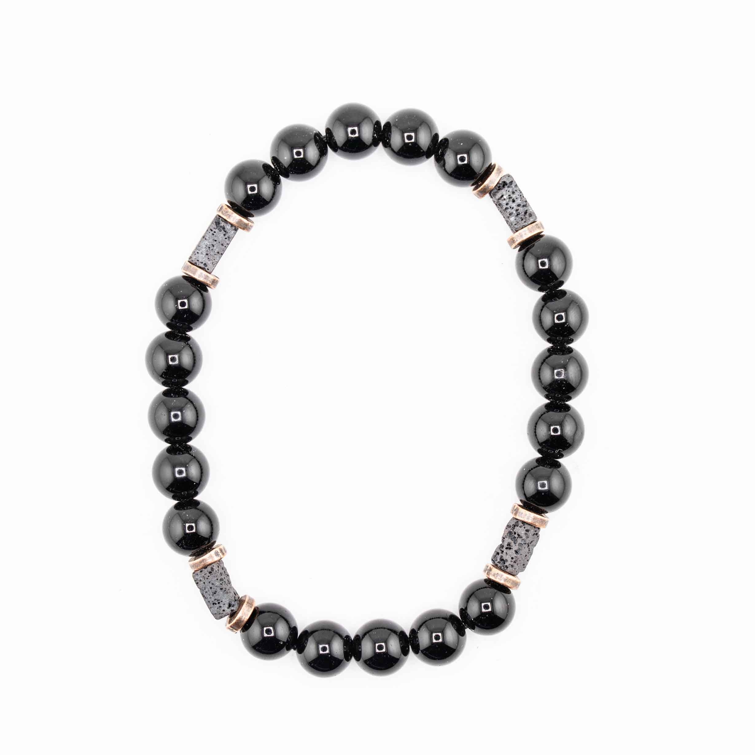 Obsidian Lava Stone Rectangular, 8mm, 5 Pieces in a Pack