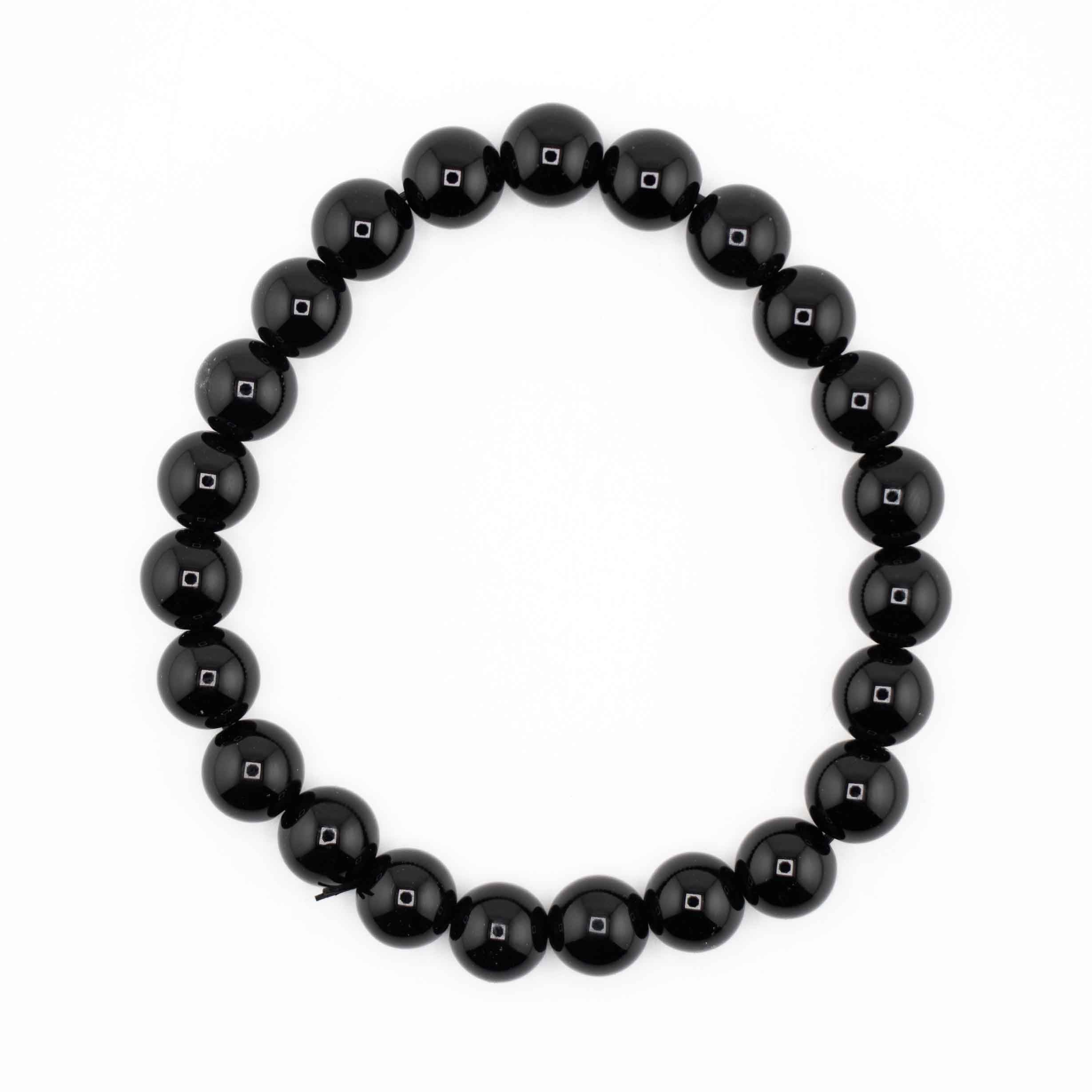 Onyx (Black), Metal Free Bracelet, 8mm, 5 Pieces in a Pack