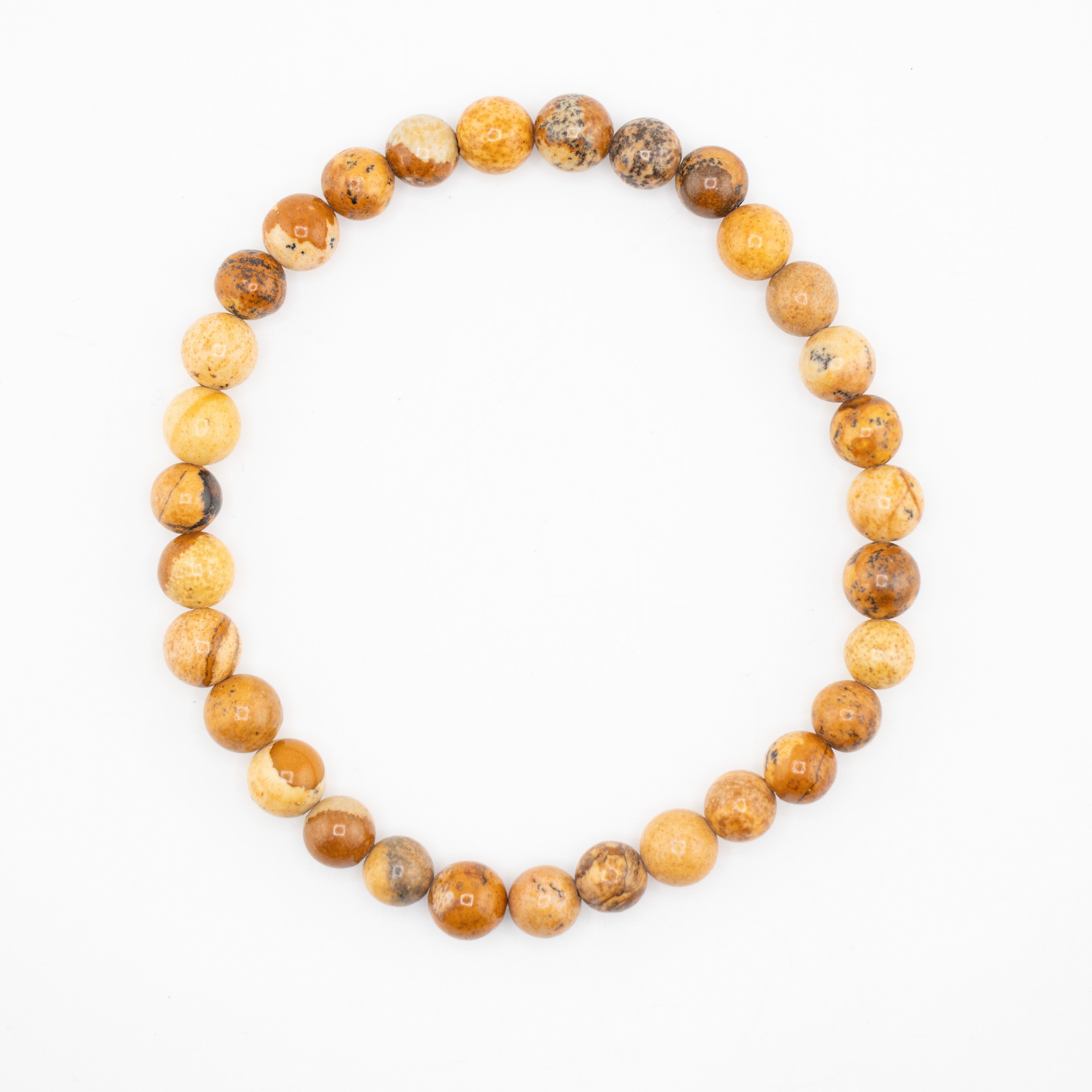 Picture Jasper Bracelet, 6mm, 5 Pieces in a Pack