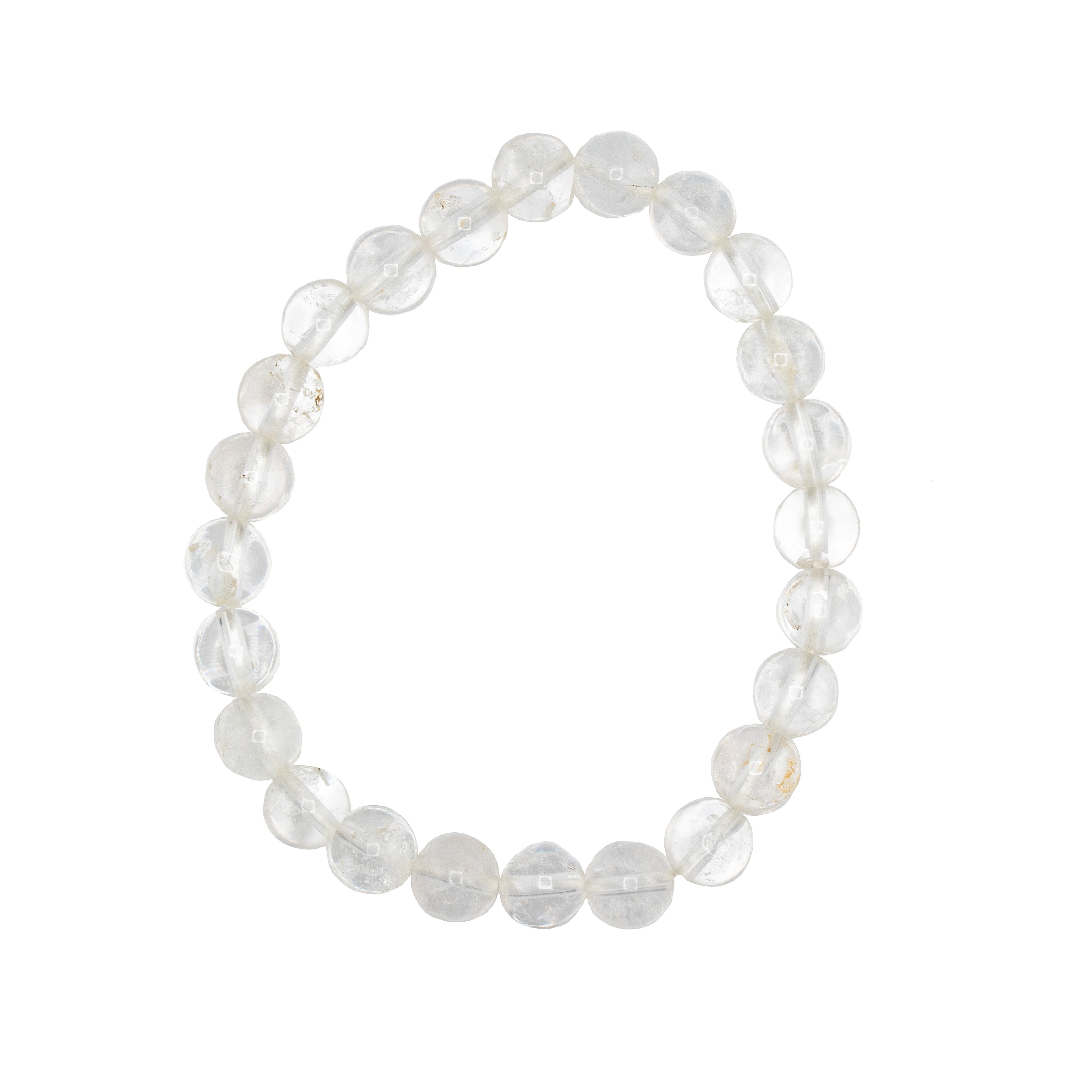 Quartz (Clear), Metal Free Bracelet, 8mm, 5 Pieces in a Pack