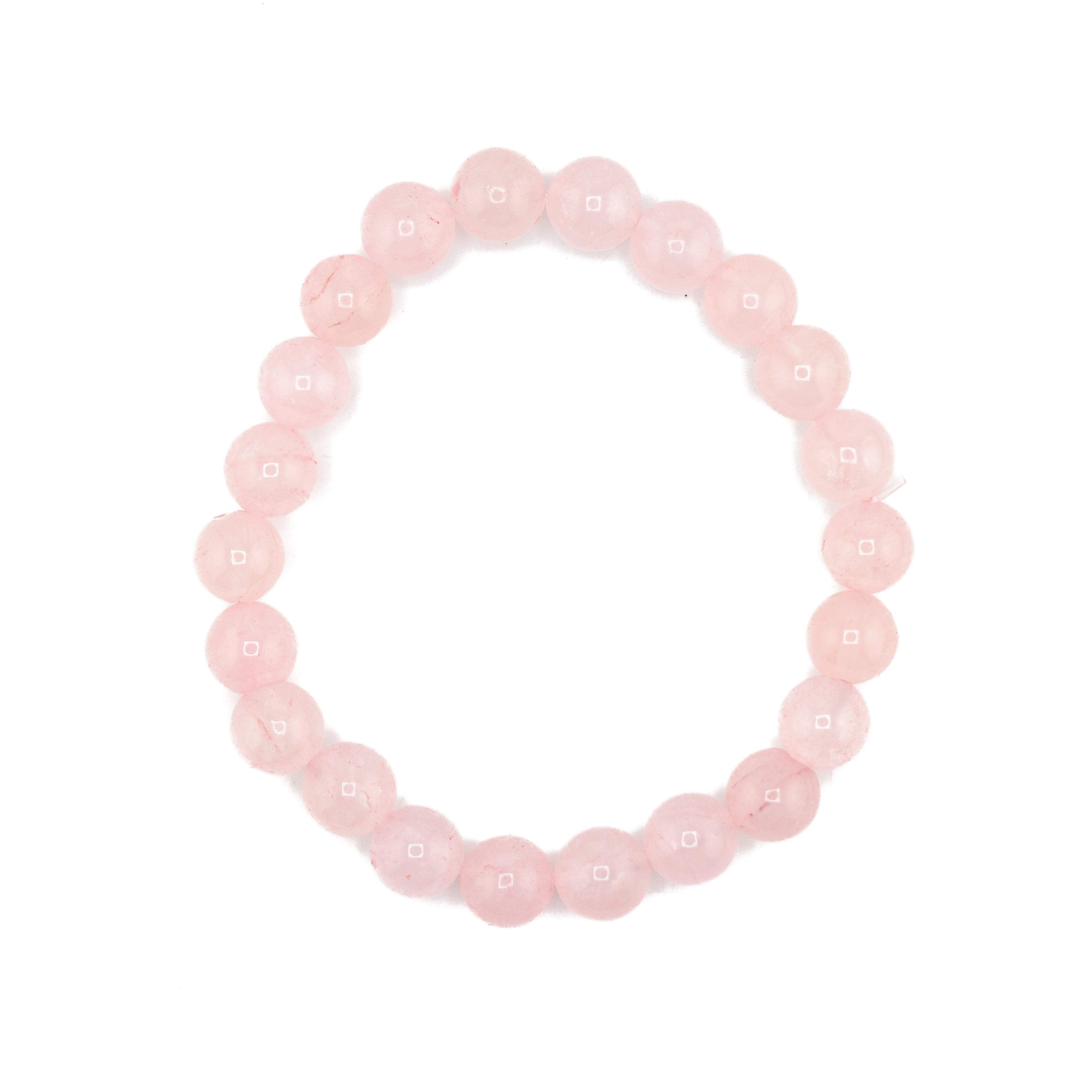 Quartz (Rose), Metal Free Bracelet, 8mm, 5 Pieces in a Pack