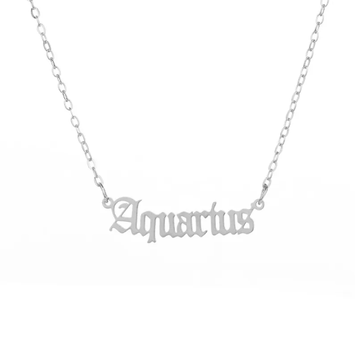 Silver Zodiac Chain Necklaces, 5 Pieces in a Pack